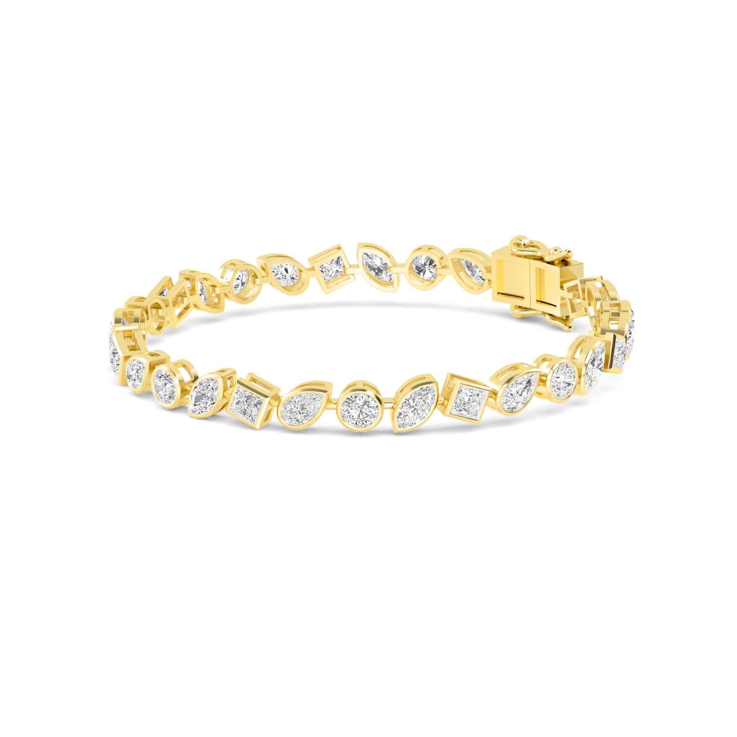 9K Yellow Gold Lab Grown Diamond BRACELET 6.68 ctw BR20202MS-0.20CT-7IN