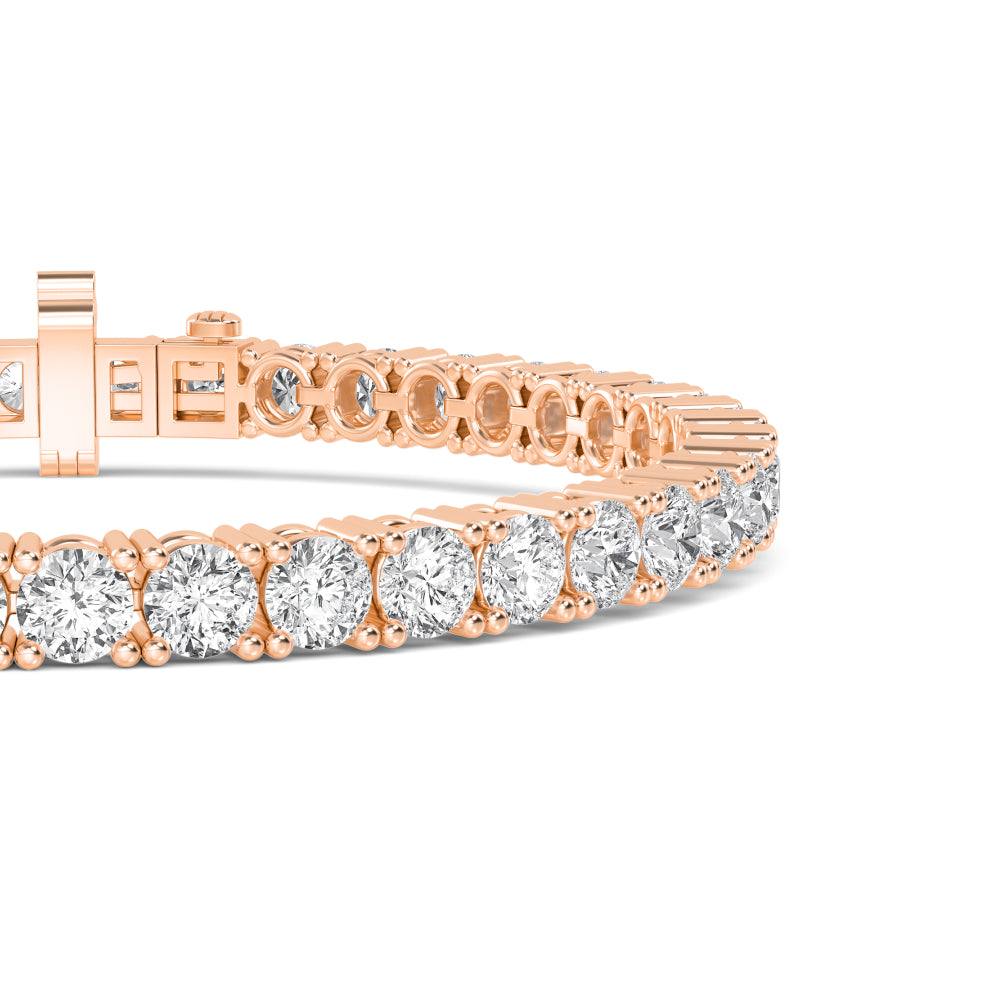 9K Rose Gold Lab Grown Diamond Tennis Bracelet BR20227-3-7IN