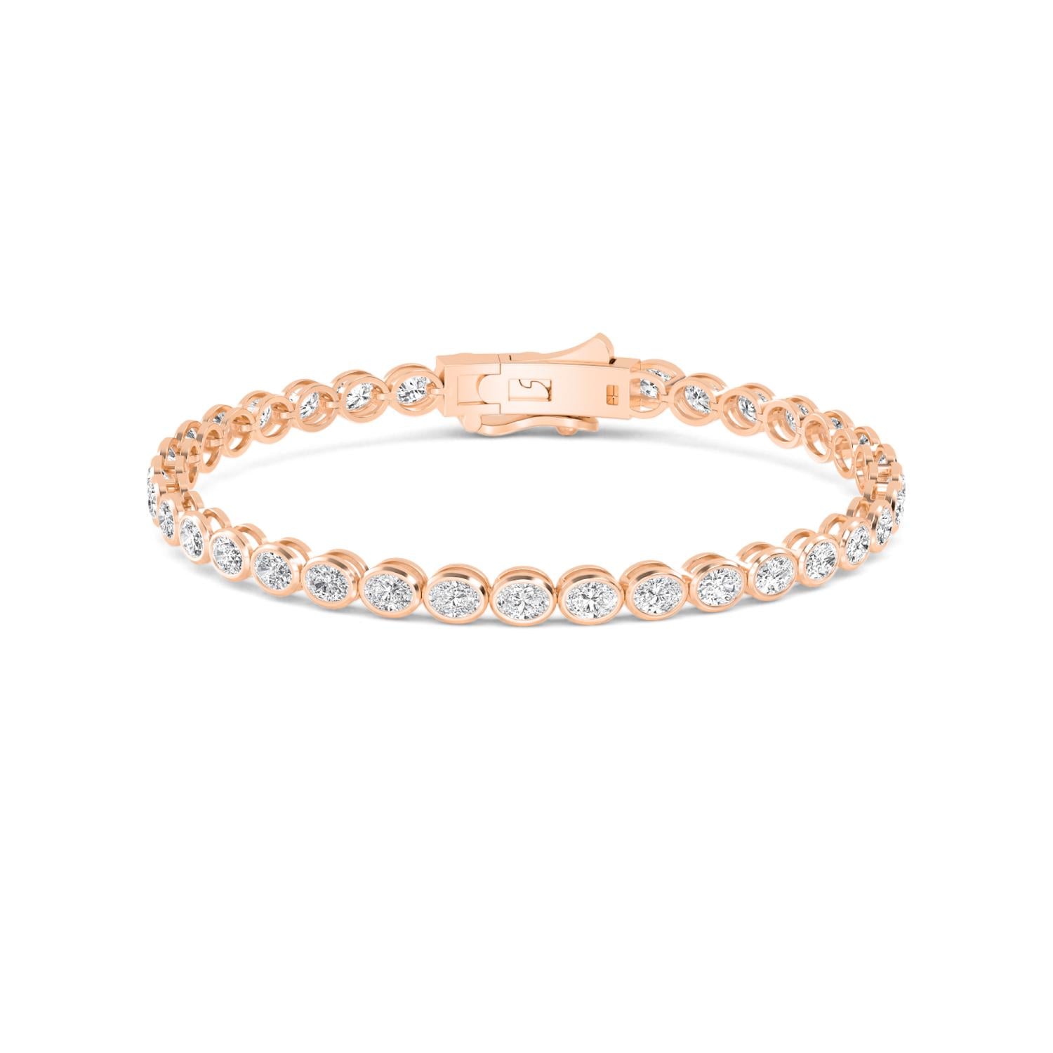 9K Rose Gold Lab Grown Diamond BRACELET 5.28 ctw BR20337OV-0.15PT-7IN