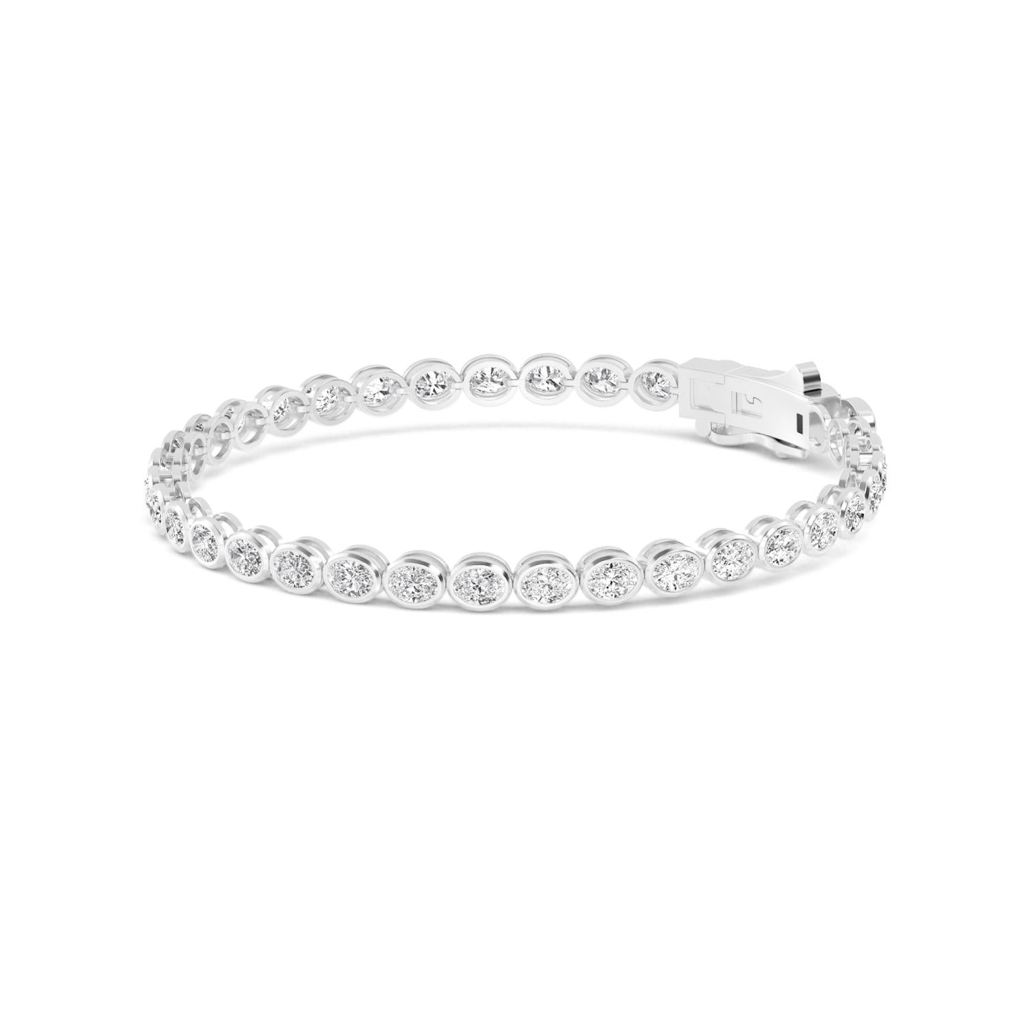 9K White Gold Lab Grown Diamond BRACELET 5.28 ctw BR20337OV-0.15PT-7IN