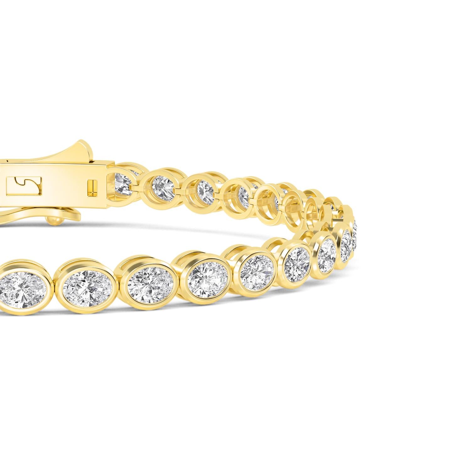 9K Yellow Gold Lab Grown Diamond BRACELET 5.28 ctw BR20337OV-0.15PT-7IN