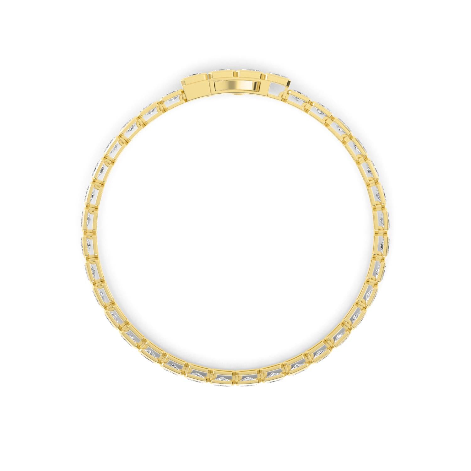 9K Yellow Gold Lab Grown Diamond BRACELET 4.16 ctw BR20337RDT-0.11PT-7IN