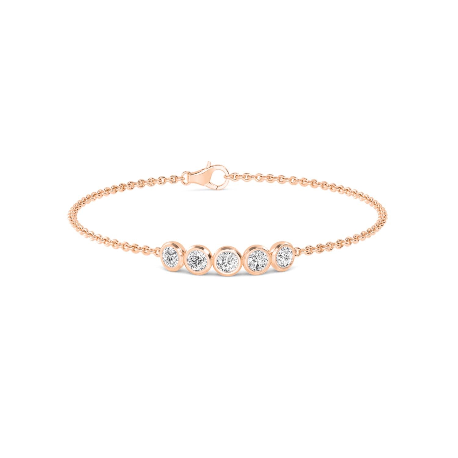 9K Rose Gold Lab Grown Diamond BRACELET 0.80 ctw BR20351-0.75CT