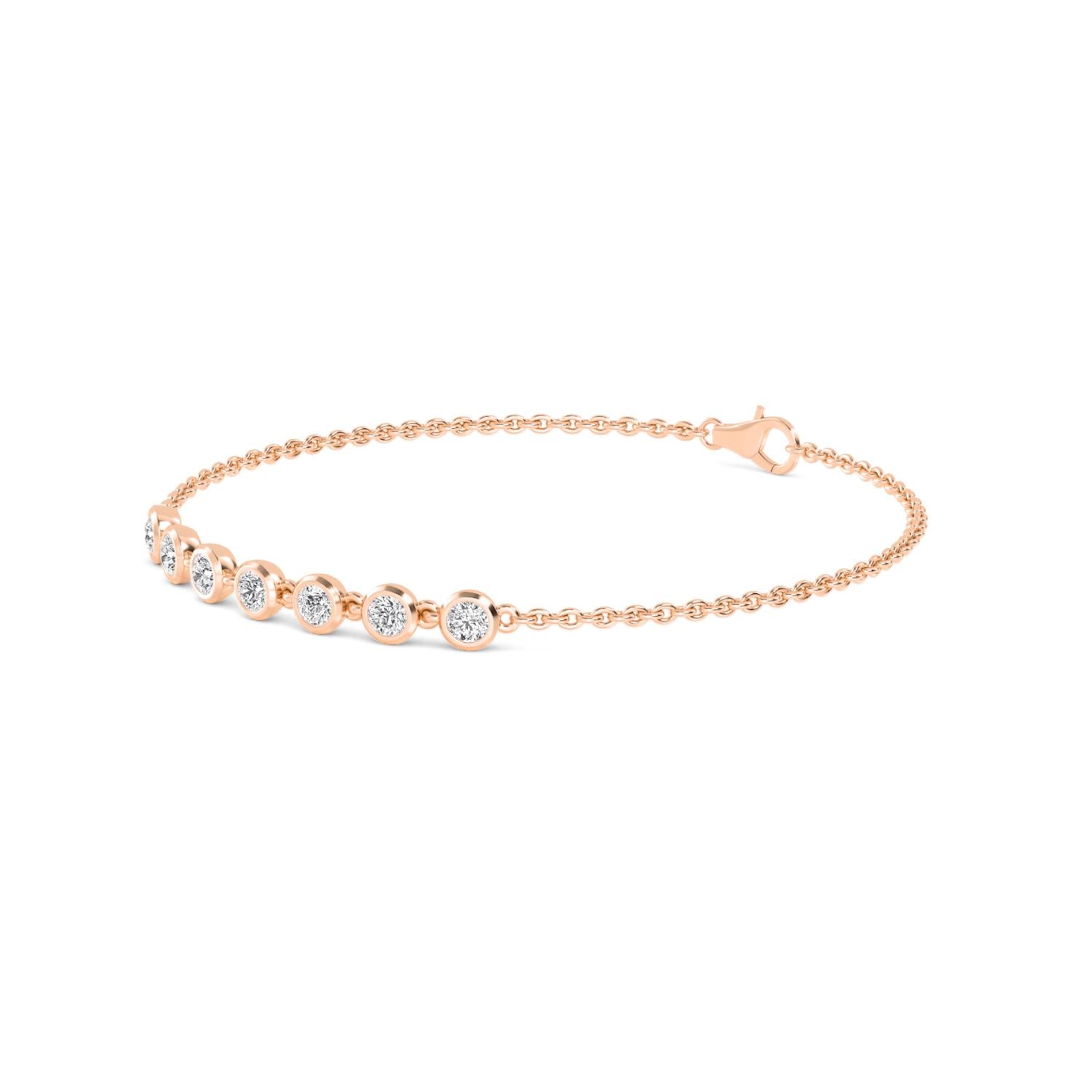 9K Rose Gold Lab Grown Diamond BRACELET 0.77 ctw BR20352-0.75CT