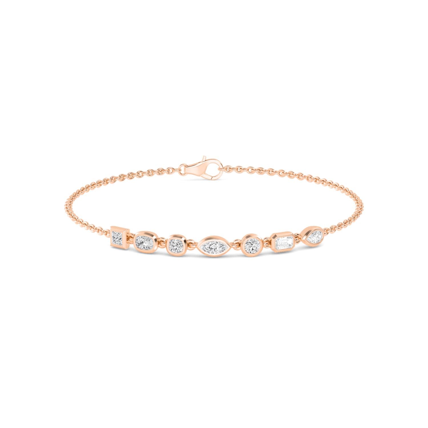 9K Rose Gold Lab Grown Diamond BRACELET 0.77 ctw BR20353MS-0.75CT