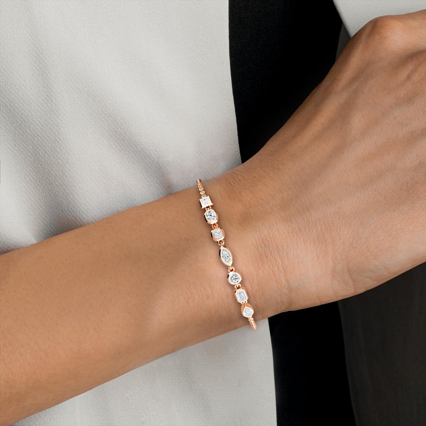 9K Rose Gold Lab Grown Diamond BRACELET 0.77 ctw BR20353MS-0.75CT