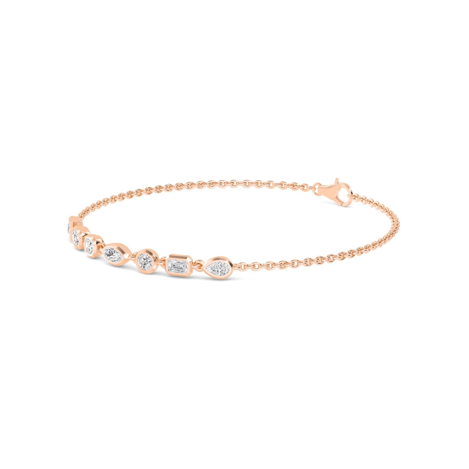9K Rose Gold Lab Grown Diamond BRACELET 0.77 ctw BR20353MS-0.75CT