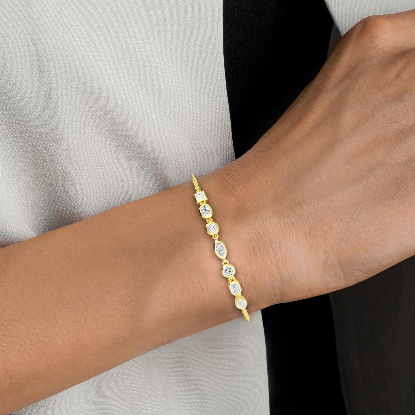 9K Yellow Gold Lab Grown Diamond BRACELET 0.77 ctw BR20353MS-0.75CT