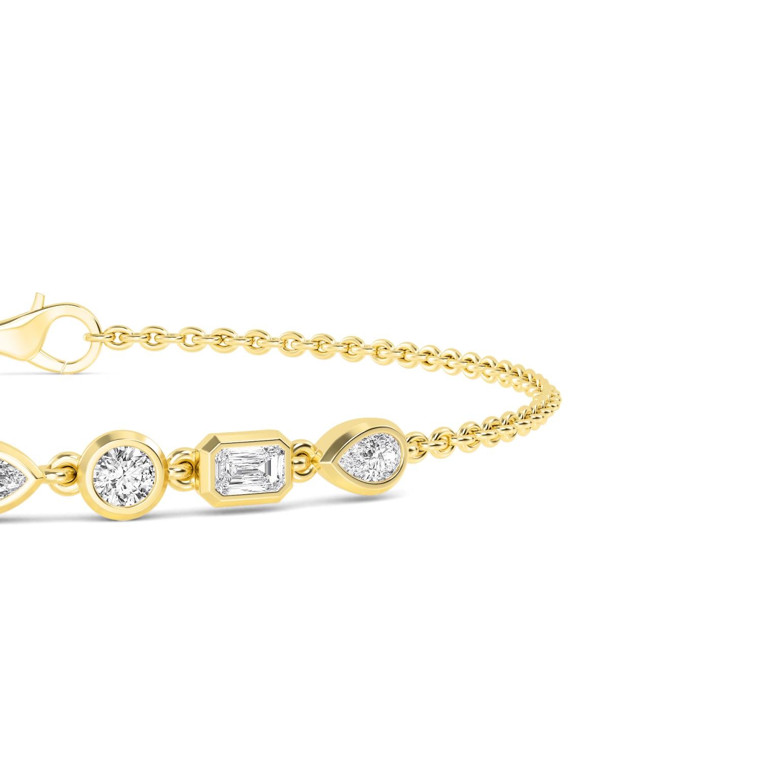 9K Yellow Gold Lab Grown Diamond BRACELET 0.77 ctw BR20353MS-0.75CT