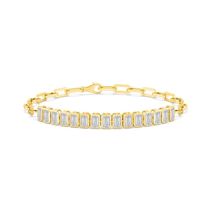 Yellow Gold Lab Grown Diamond BRACELET 1.62 ctw BR20368-0.10PT-6.5IN
