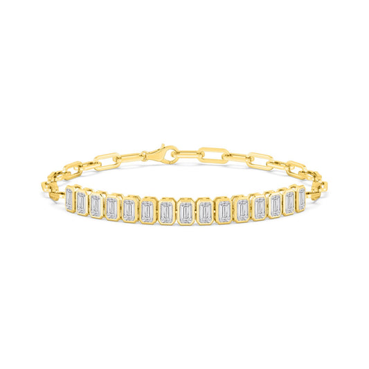Yellow Gold Lab Grown Diamond BRACELET 1.62 ctw BR20368-0.10PT-6.5IN