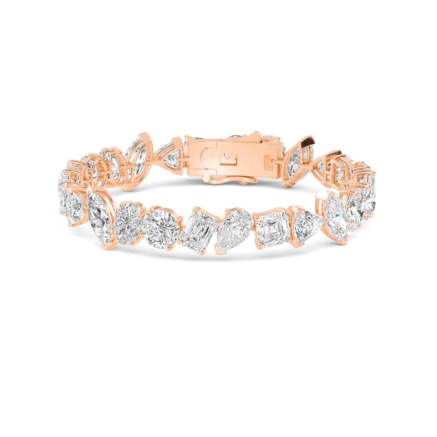9K Rose Gold Lab Grown Diamond BRACELET 30.20 ctw BR20388-29-7IN