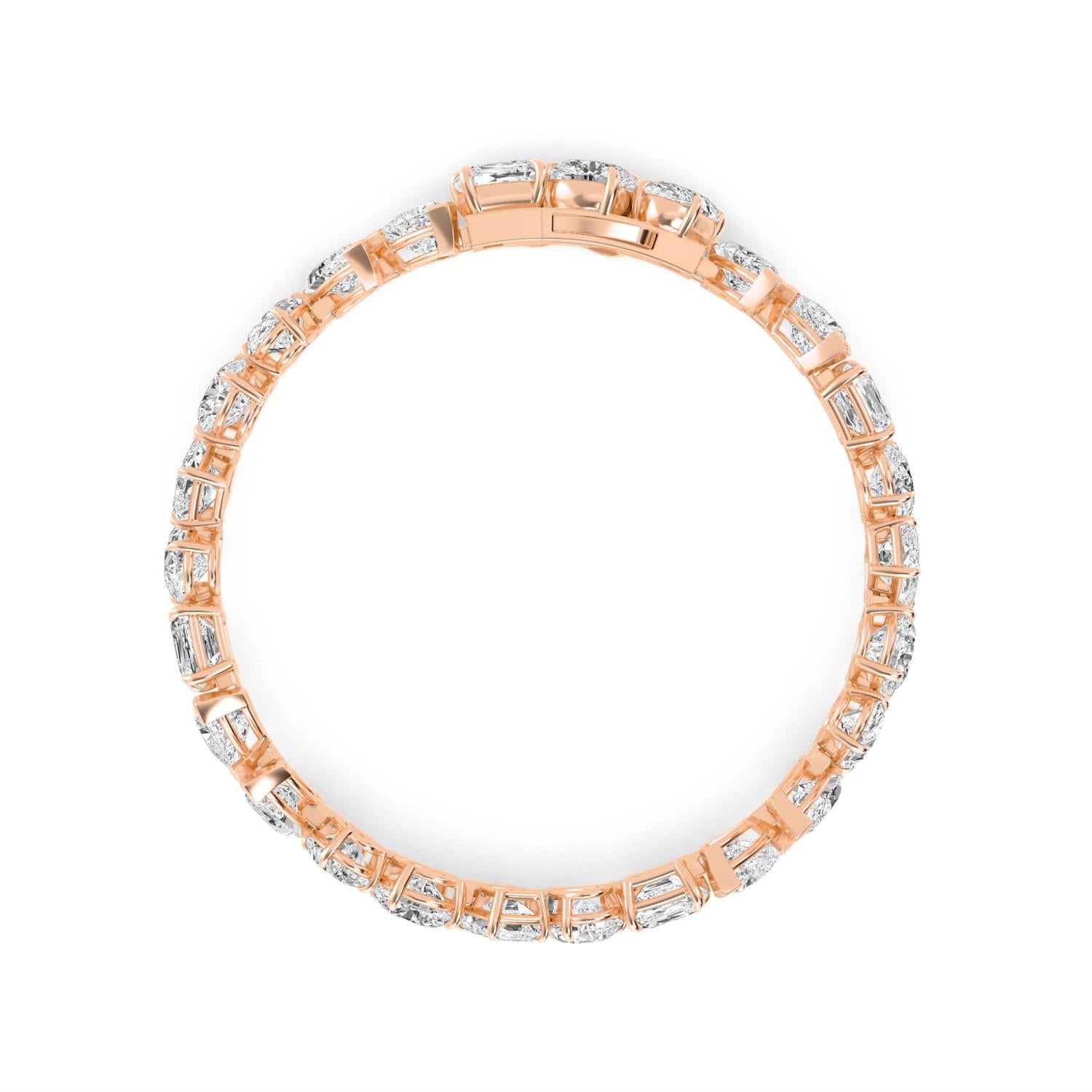 9K Rose Gold Lab Grown Diamond BRACELET 30.20 ctw BR20388-29-7IN