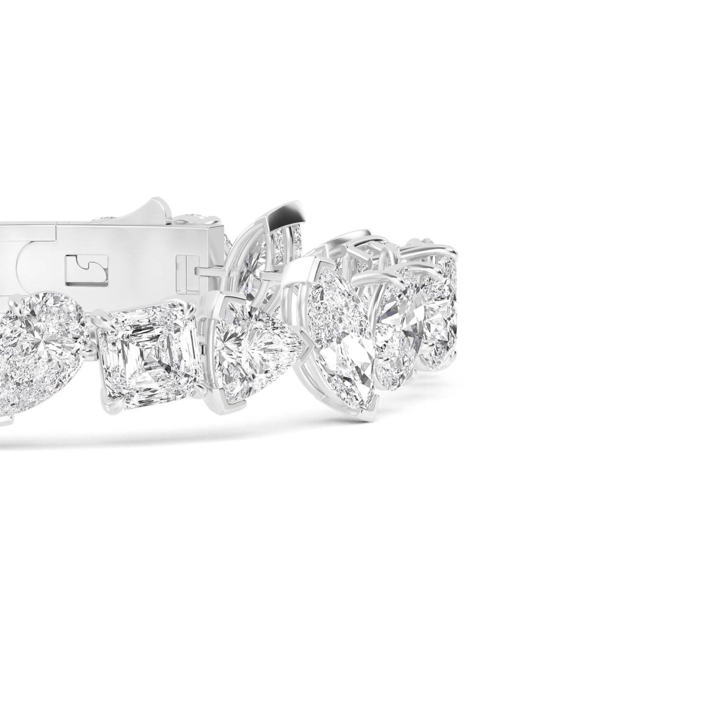 9K White Gold Lab Grown Diamond BRACELET 30.20 ctw BR20388-29-7IN