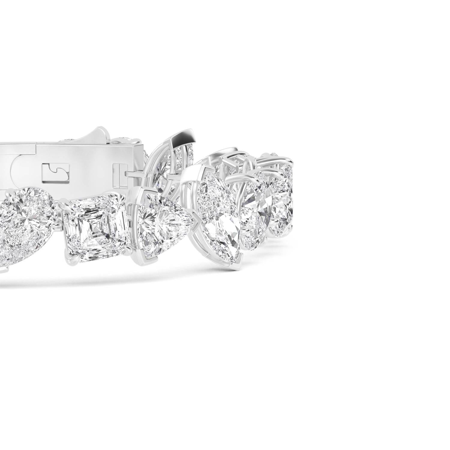9K White Gold Lab Grown Diamond BRACELET 30.20 ctw BR20388-29-7IN