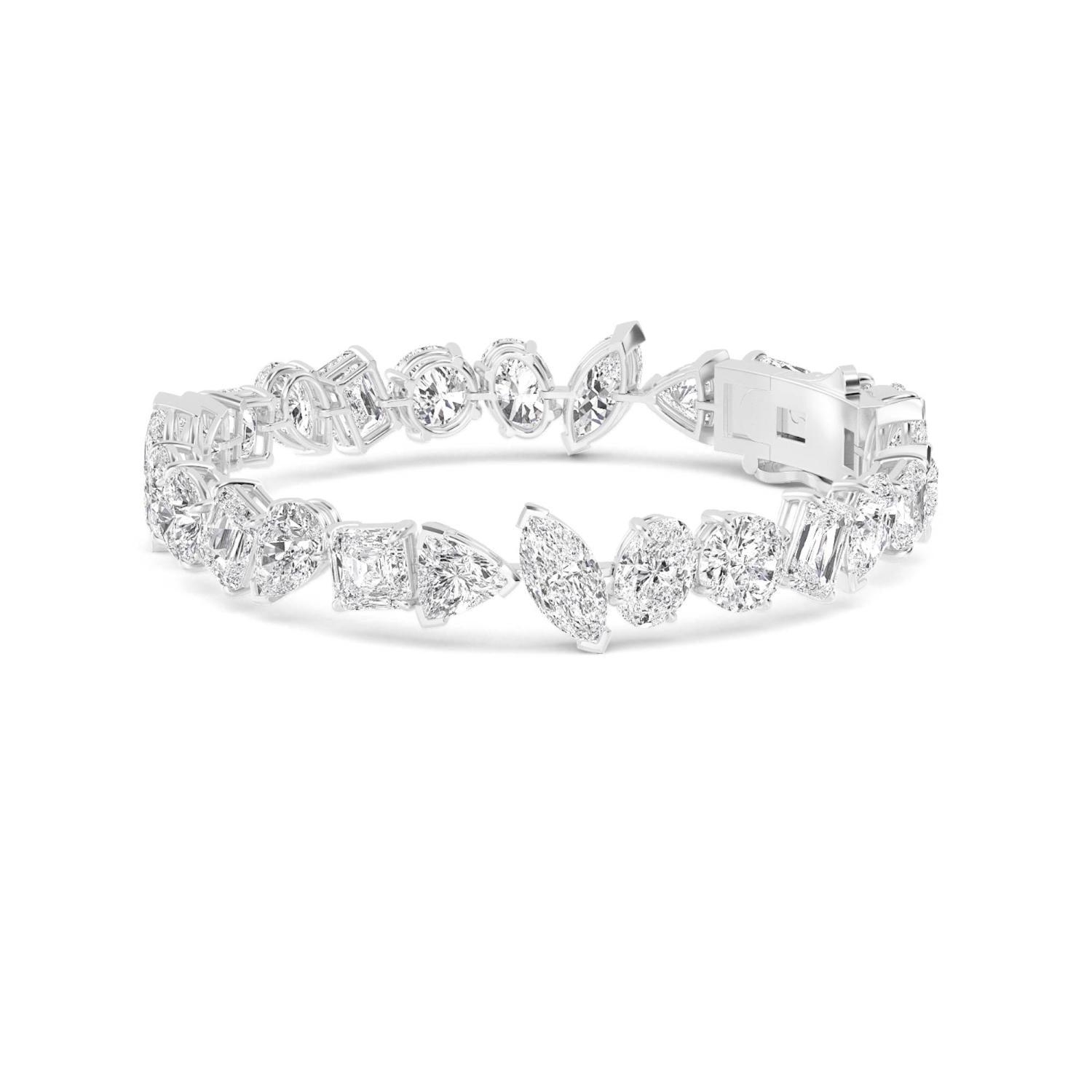 9K White Gold Lab Grown Diamond BRACELET 30.20 ctw BR20388-29-7IN