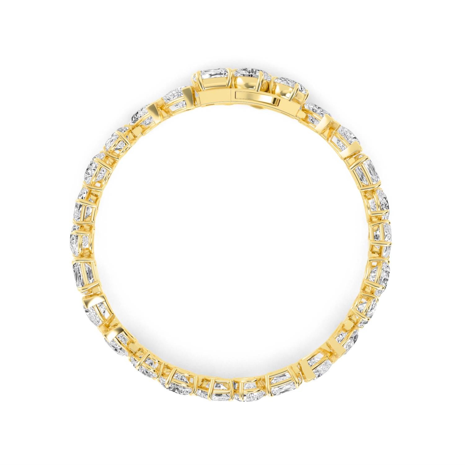9K Yellow Gold Lab Grown Diamond BRACELET 30.20 ctw BR20388-29-7IN