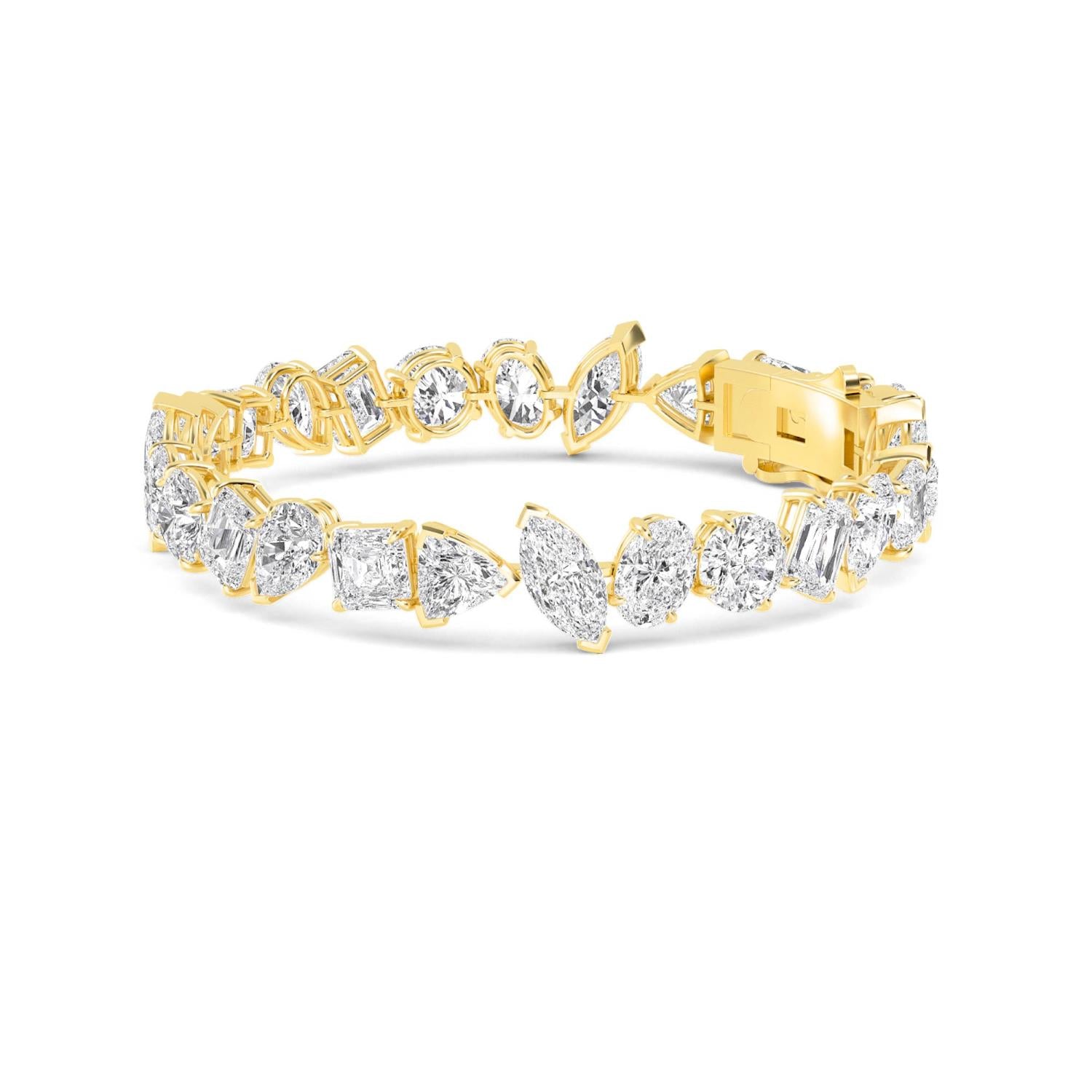 9K Yellow Gold Lab Grown Diamond BRACELET 30.20 ctw BR20388-29-7IN