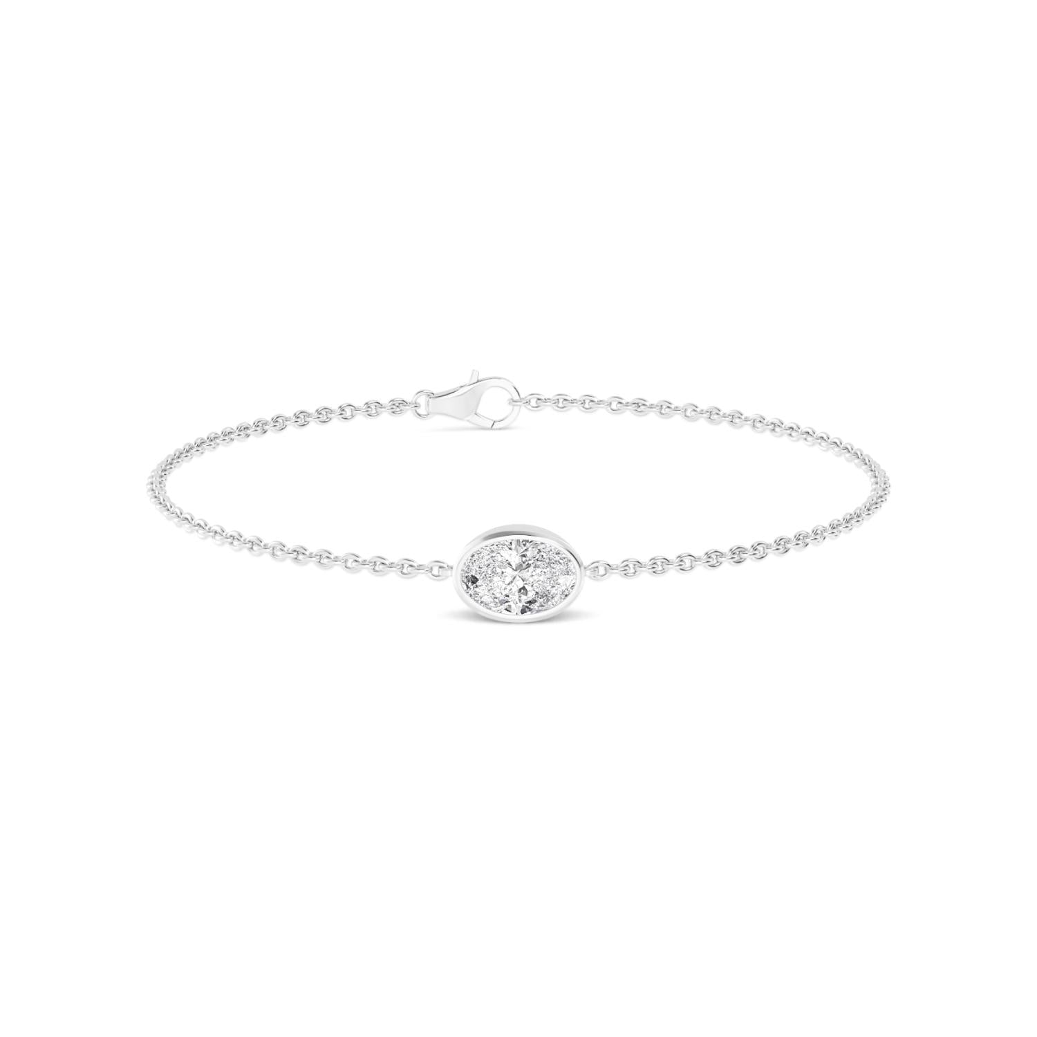 9K White Gold Lab Grown Diamond BRACELET 1.00 ctw BR20399OV-1