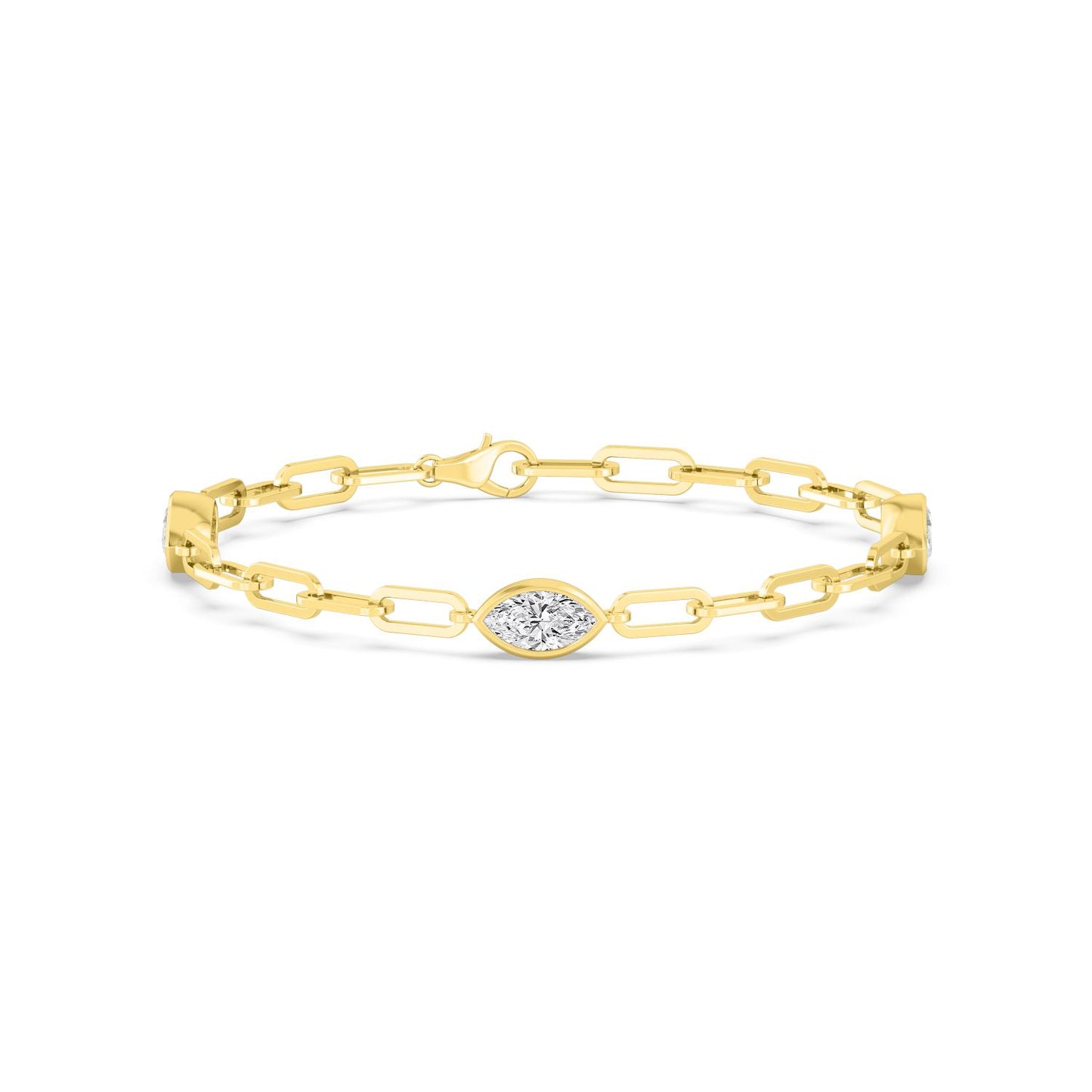 Yellow Gold Lab Grown Diamond BRACELET 2.16 ctw BR20458MQ-0.72CT-7IN
