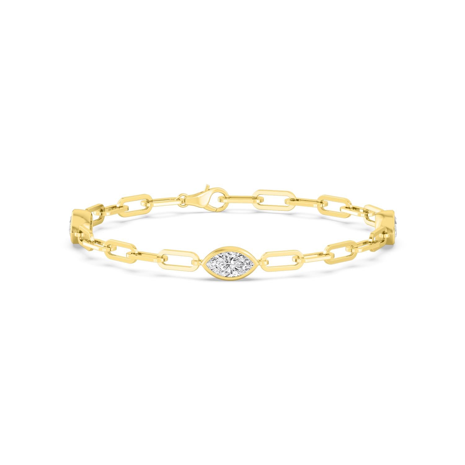 Yellow Gold Lab Grown Diamond BRACELET 2.16 ctw BR20458MQ-0.72CT-7IN