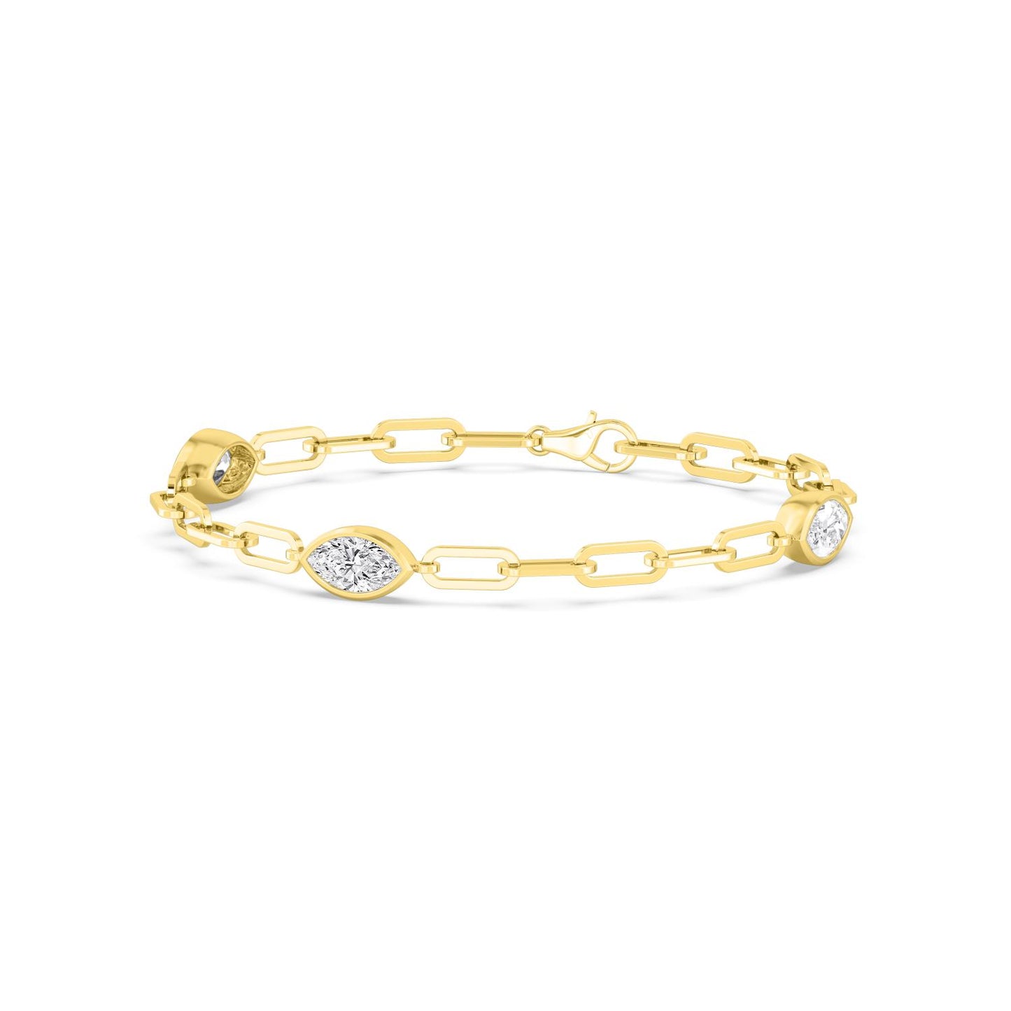 Yellow Gold Lab Grown Diamond BRACELET 2.16 ctw BR20458MQ-0.72CT-7IN