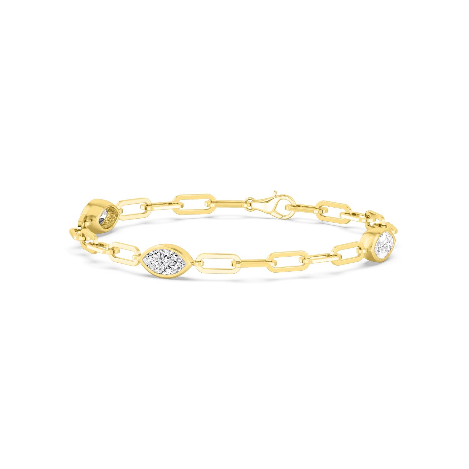 Yellow Gold Lab Grown Diamond BRACELET 2.16 ctw BR20458MQ-0.72CT-7IN