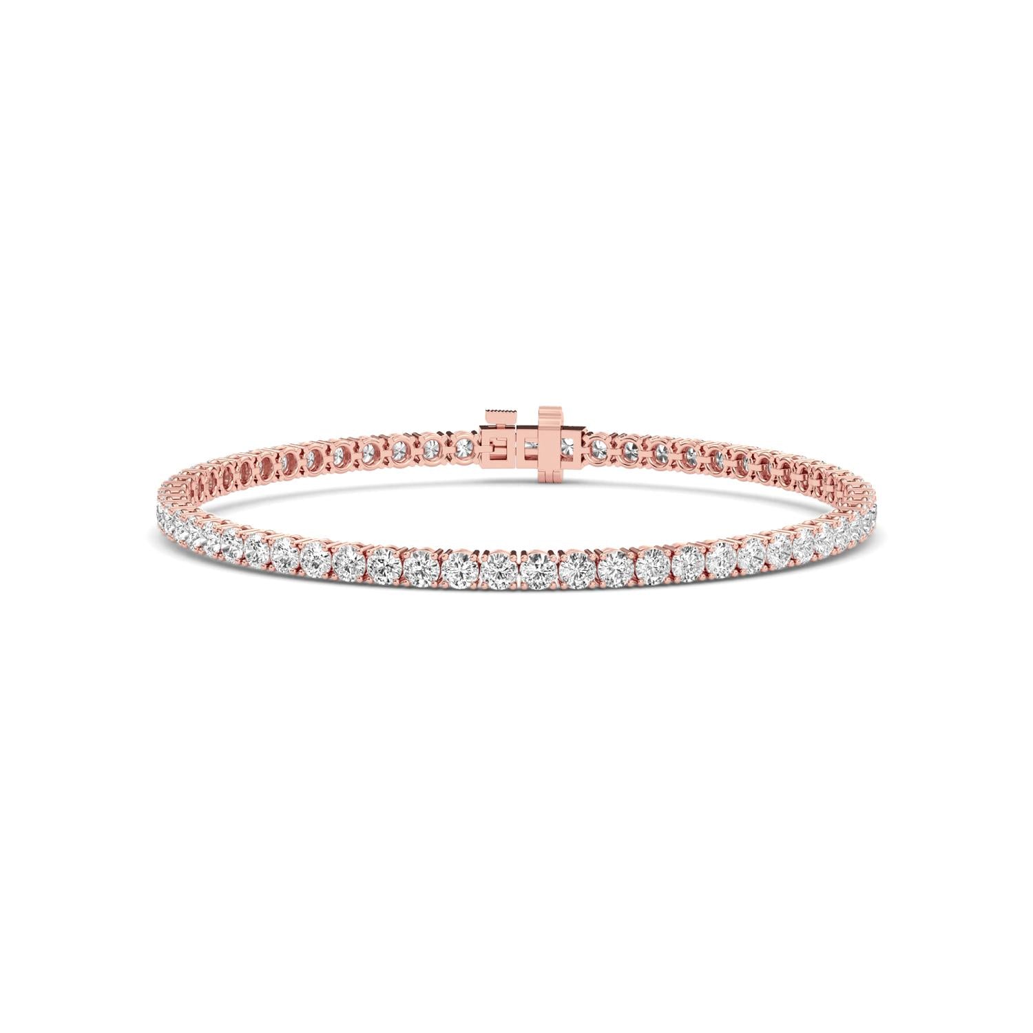 9K Rose Gold Lab Grown Diamond BRACELET 4.01 ctw BR20464-4-7IN