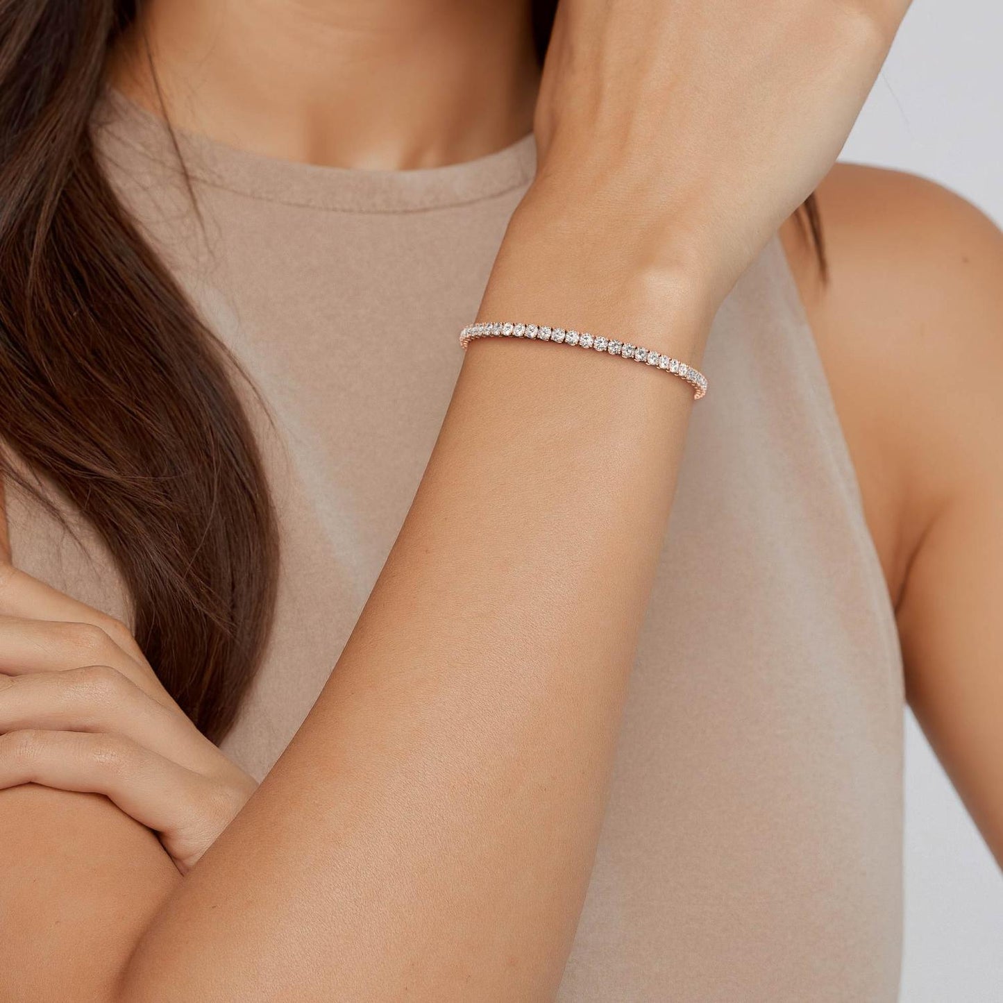 9K Rose Gold Lab Grown Diamond BRACELET 4.01 ctw BR20464-4-7IN