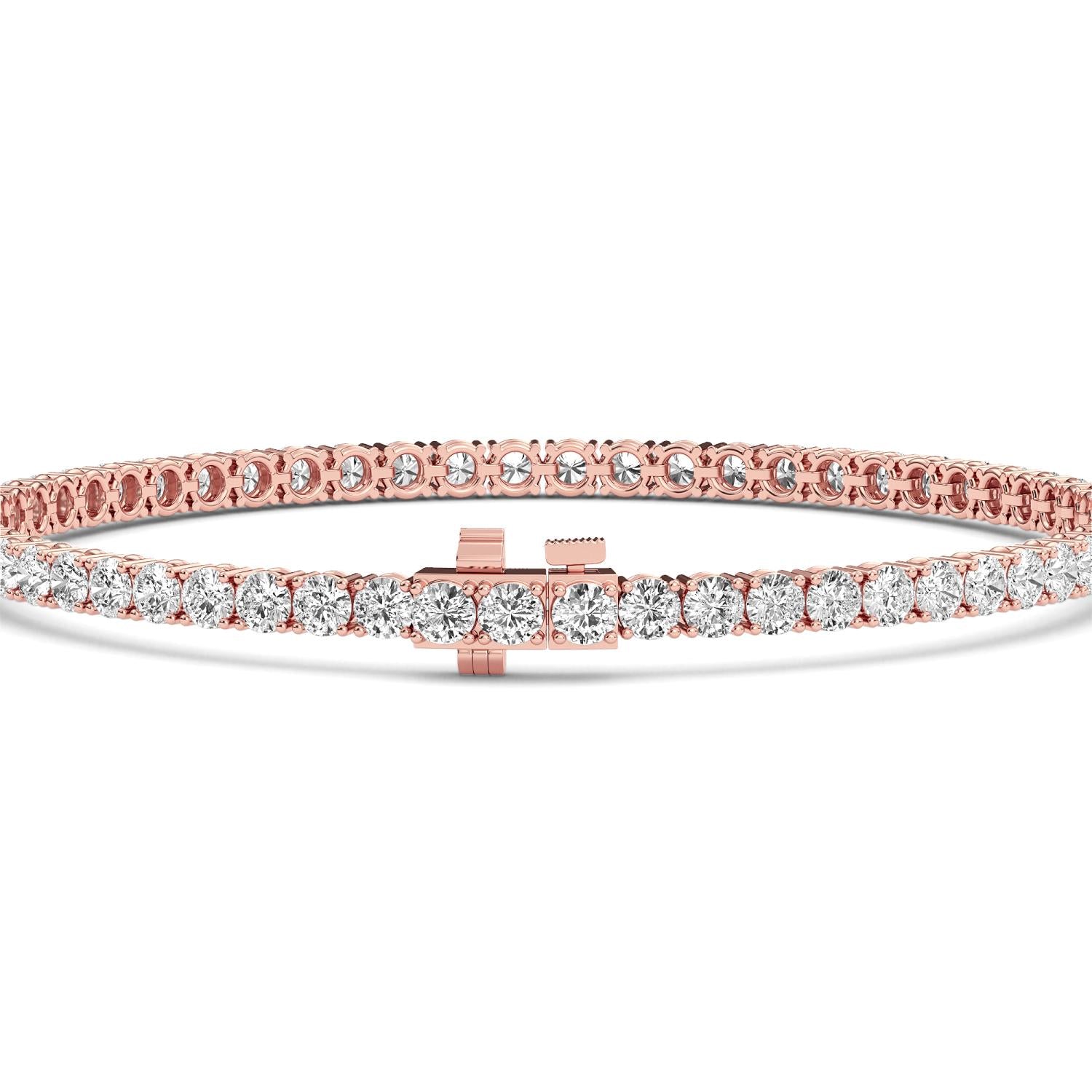 9K Rose Gold Lab Grown Diamond BRACELET 4.01 ctw BR20464-4-7IN