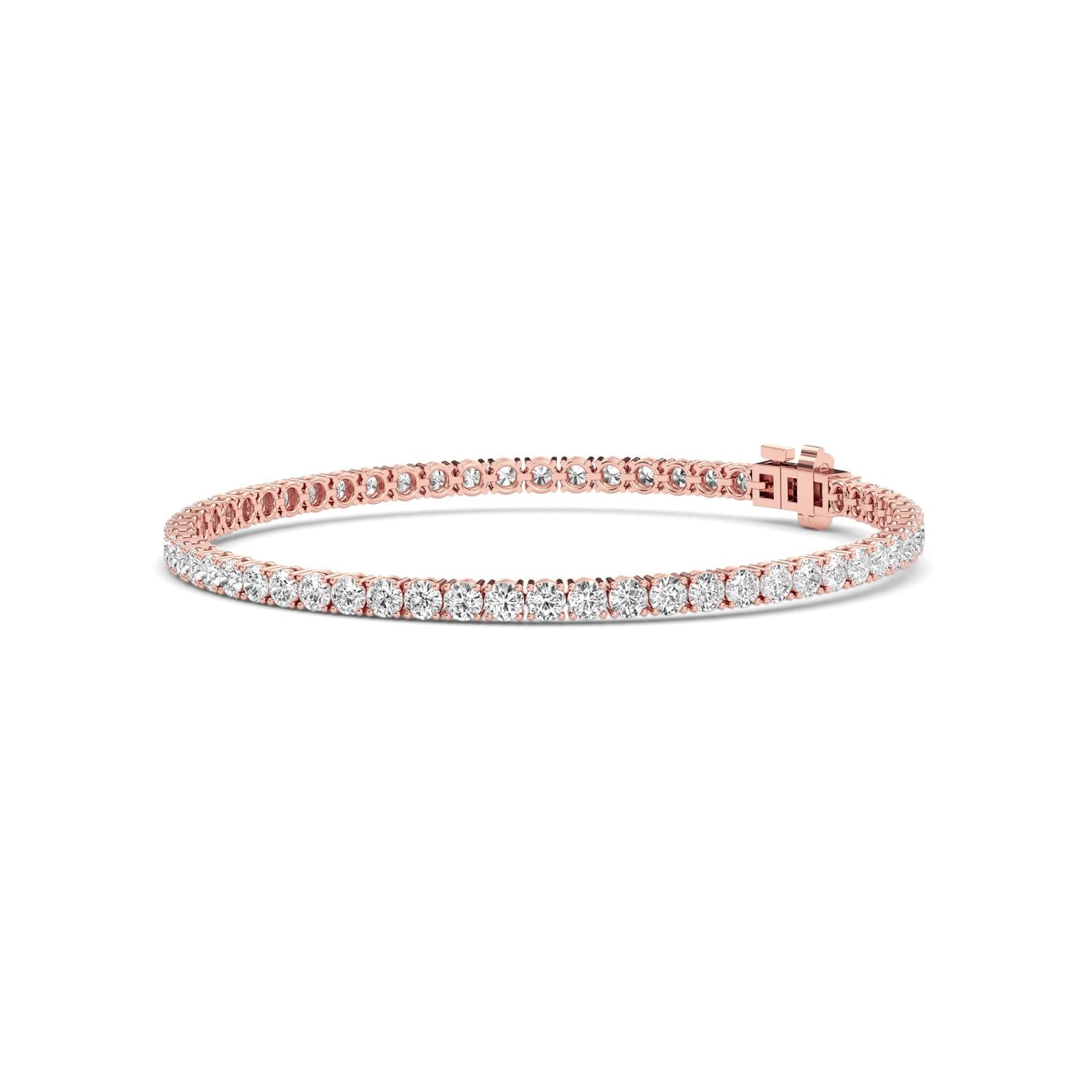 9K Rose Gold Lab Grown Diamond BRACELET 4.01 ctw BR20464-4-7IN