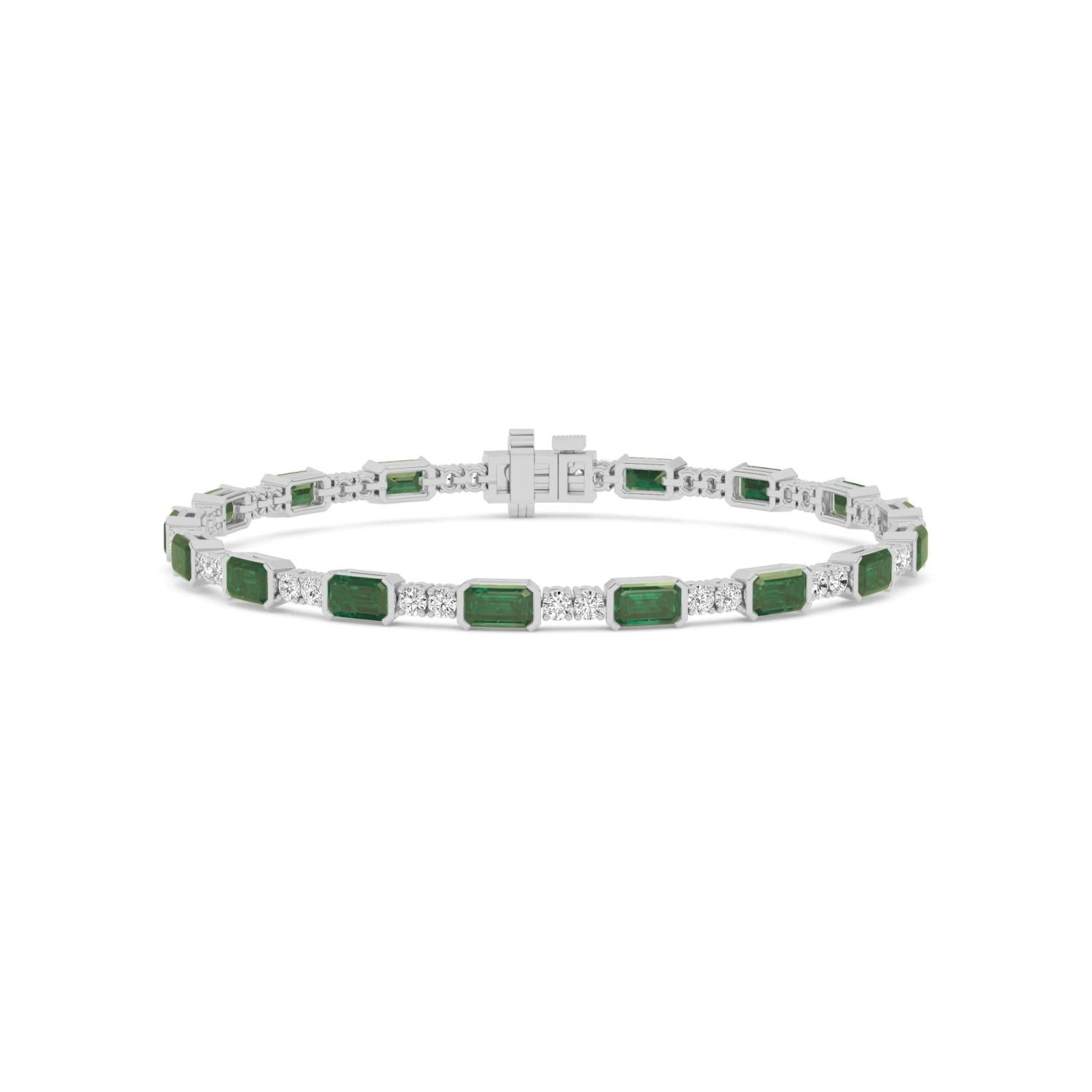 9K White Gold Lab Grown Diamond BRACELET 6.53 ctw BR20475-6.50CT-7IN