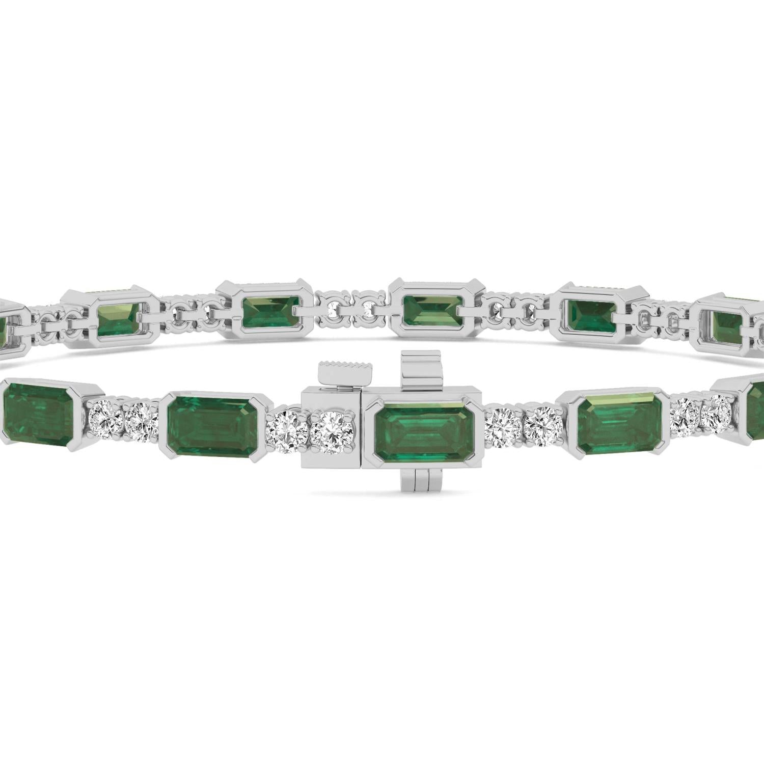 9K White Gold Lab Grown Diamond BRACELET 6.53 ctw BR20475-6.50CT-7IN