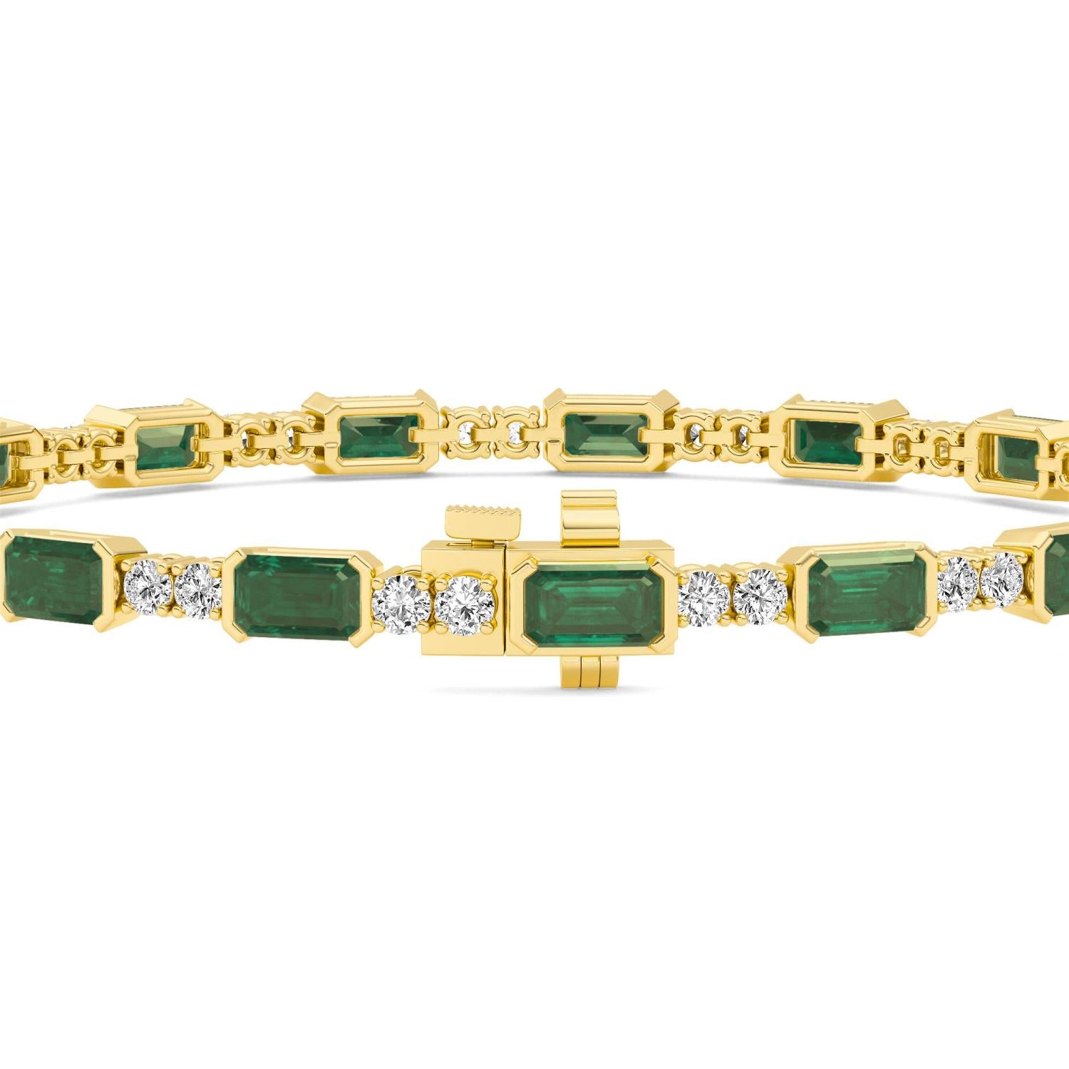 9K Yellow Gold Lab Grown Diamond BRACELET 6.53 ctw BR20475-6.50CT-7IN
