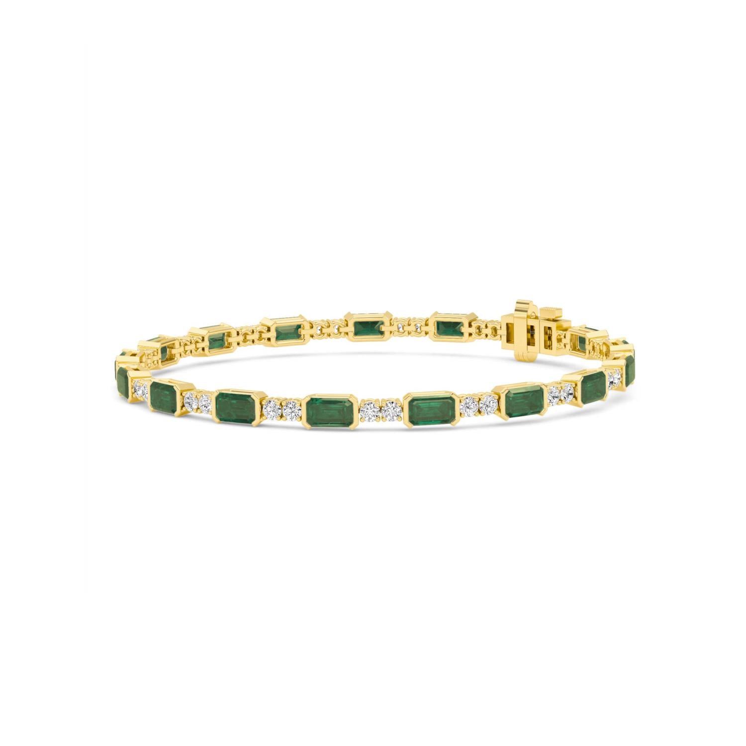 9K Yellow Gold Lab Grown Diamond BRACELET 6.53 ctw BR20475-6.50CT-7IN