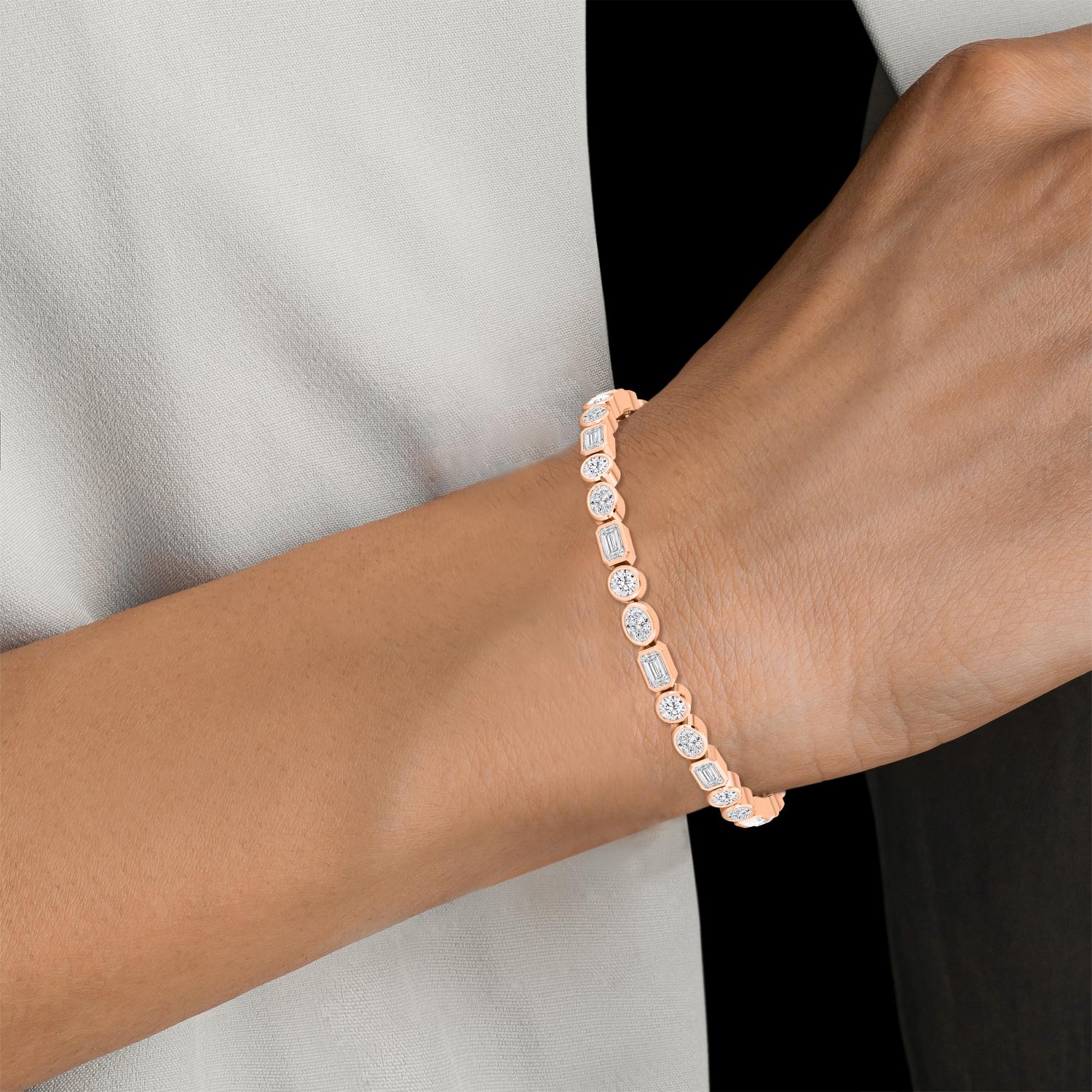 9K Rose Gold Lab Grown Diamond BRACELET 8.45 ctw BR20494MS-8.25CT-7IN