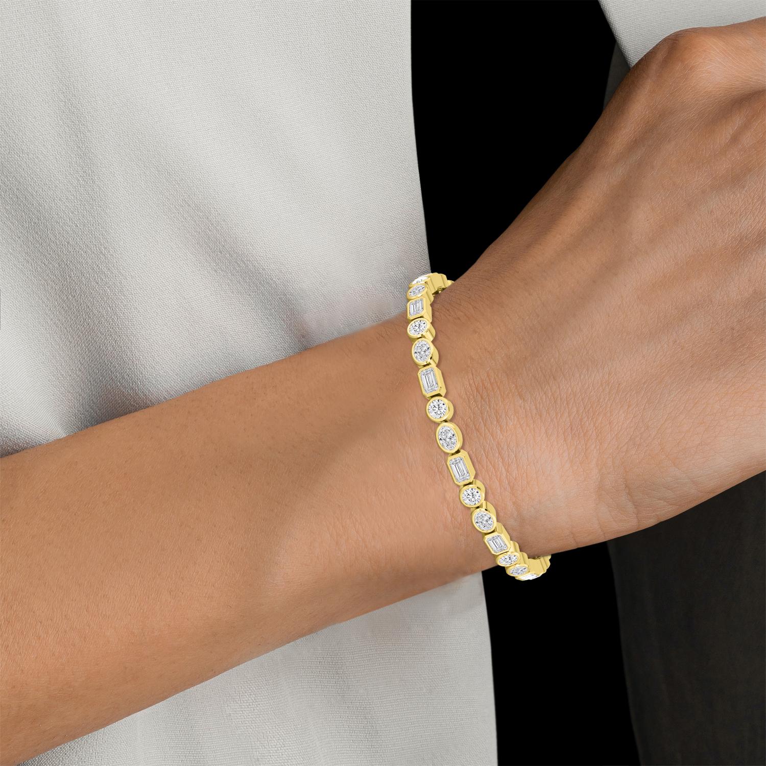 9K Yellow Gold Lab Grown Diamond BRACELET 8.45 ctw BR20494MS-8.25CT-7IN