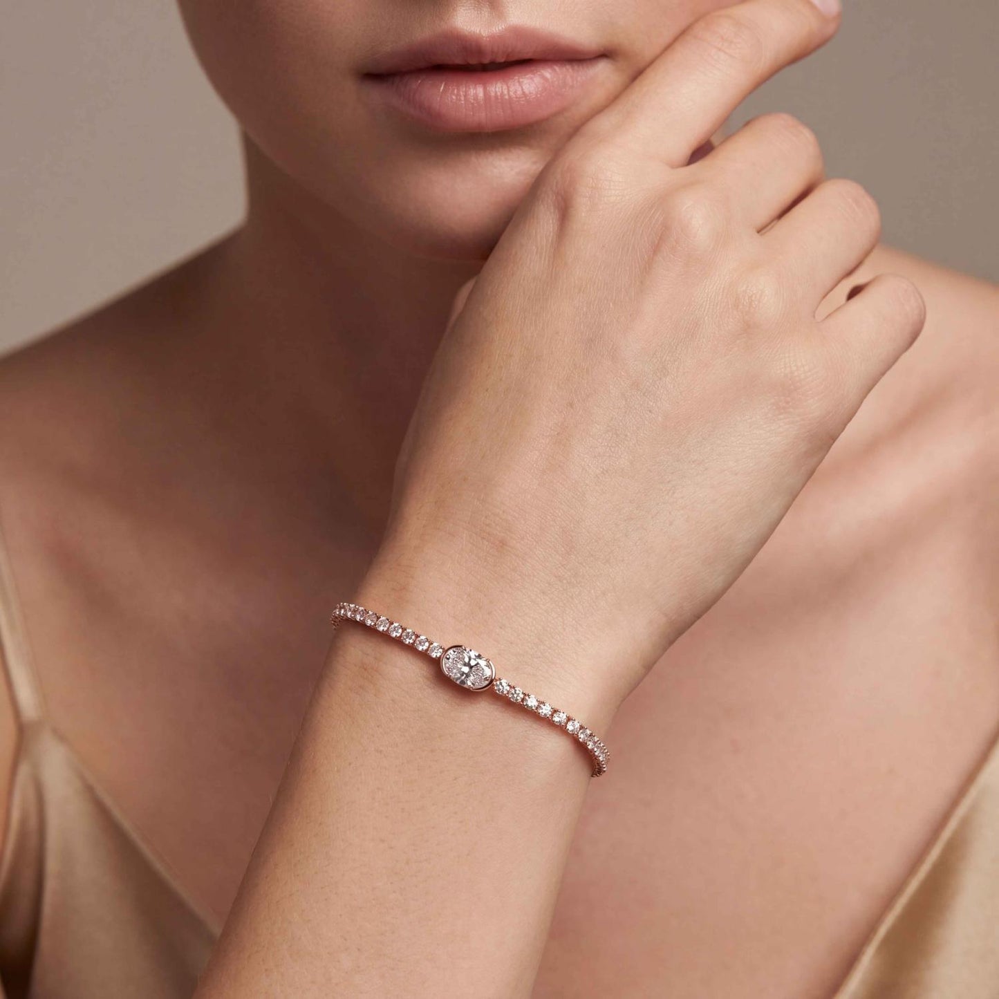 9K Rose Gold Lab Grown Diamond BRACELET 4.81 ctw BR20654-5-7IN