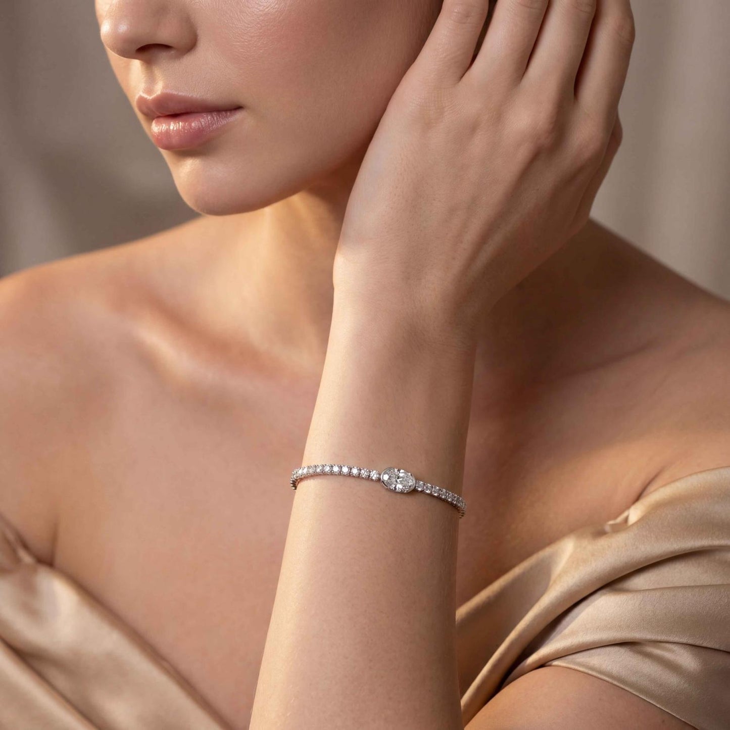 9K White Gold Lab Grown Diamond BRACELET 4.81 ctw BR20654-5-7IN