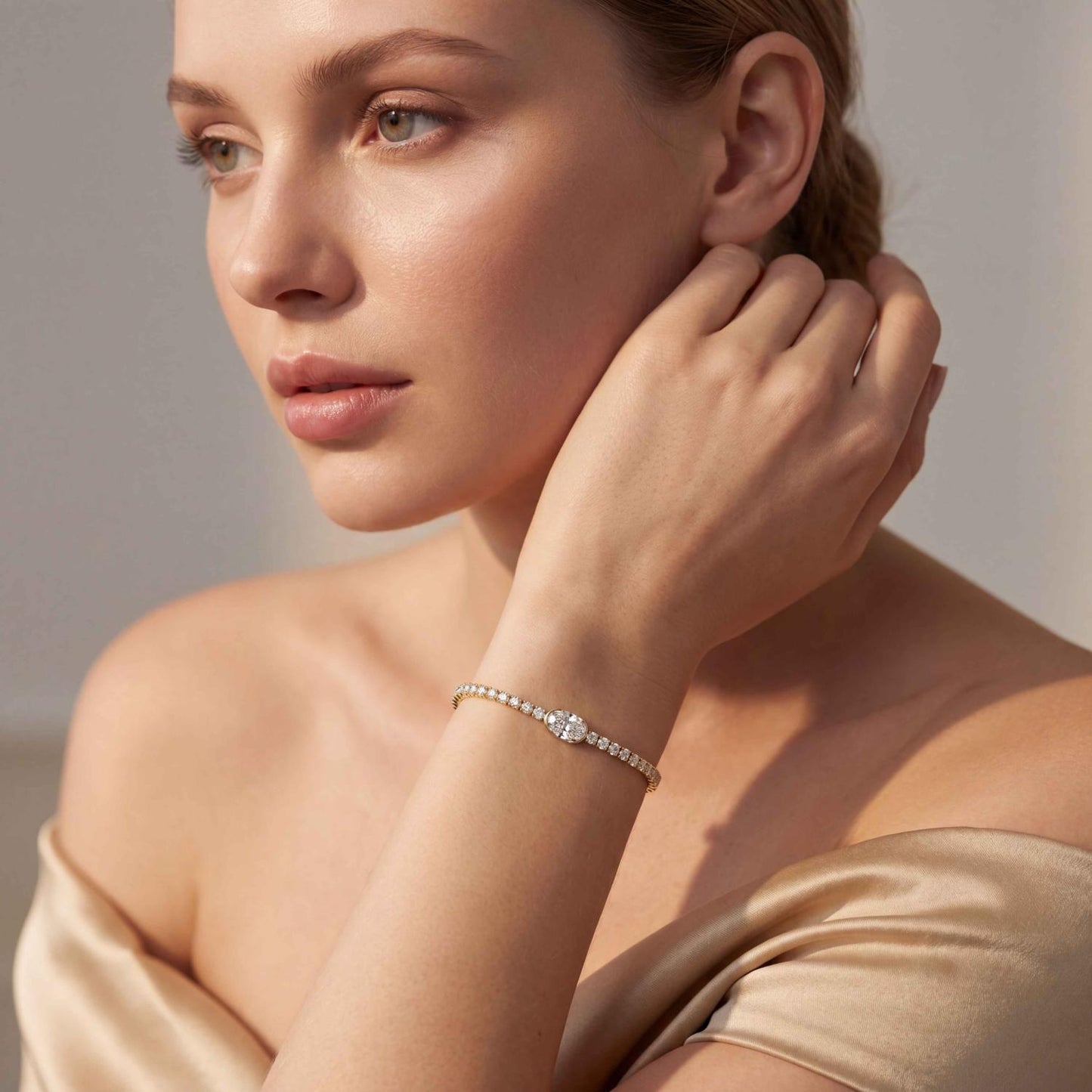9K Yellow Gold Lab Grown Diamond BRACELET 4.81 ctw BR20654-5-7IN