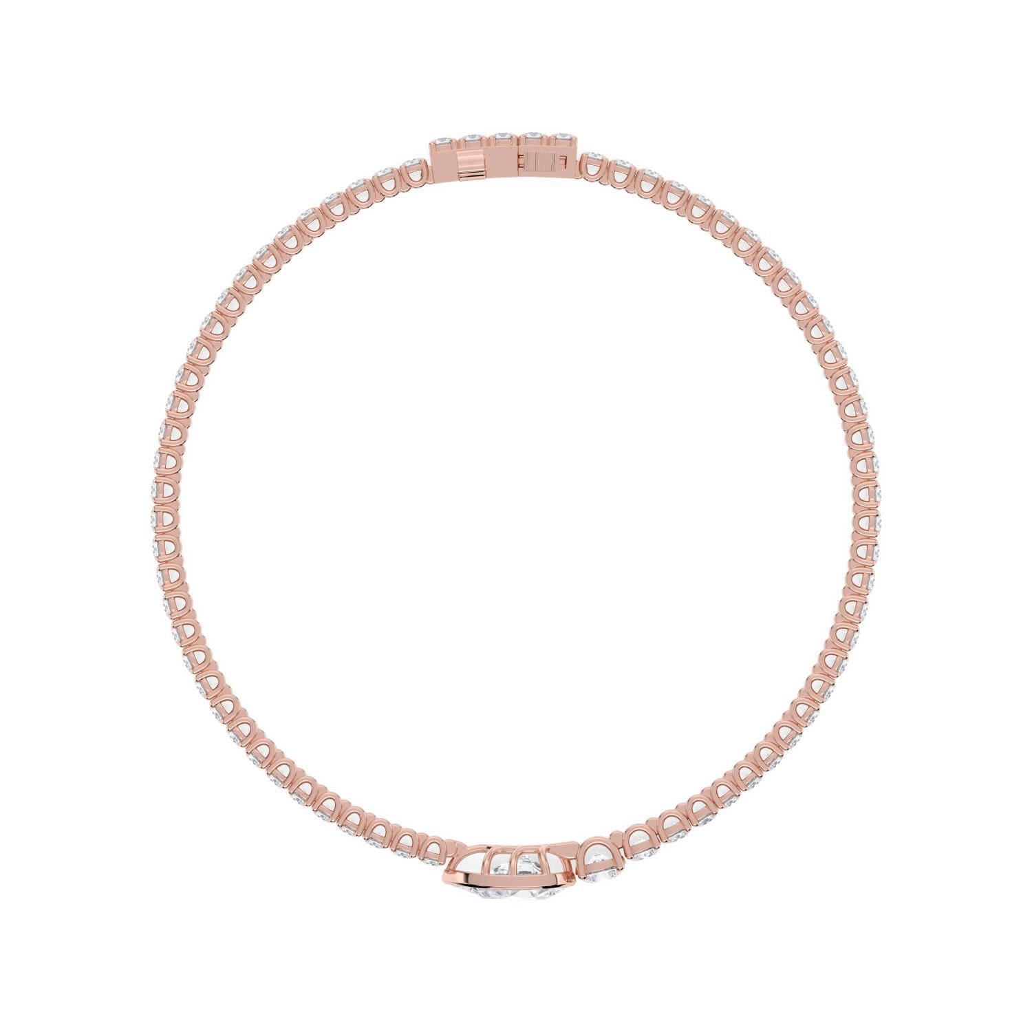 9K Rose Gold Lab Grown Diamond BRACELET 5.06 ctw BR20655-5.25CT-7IN