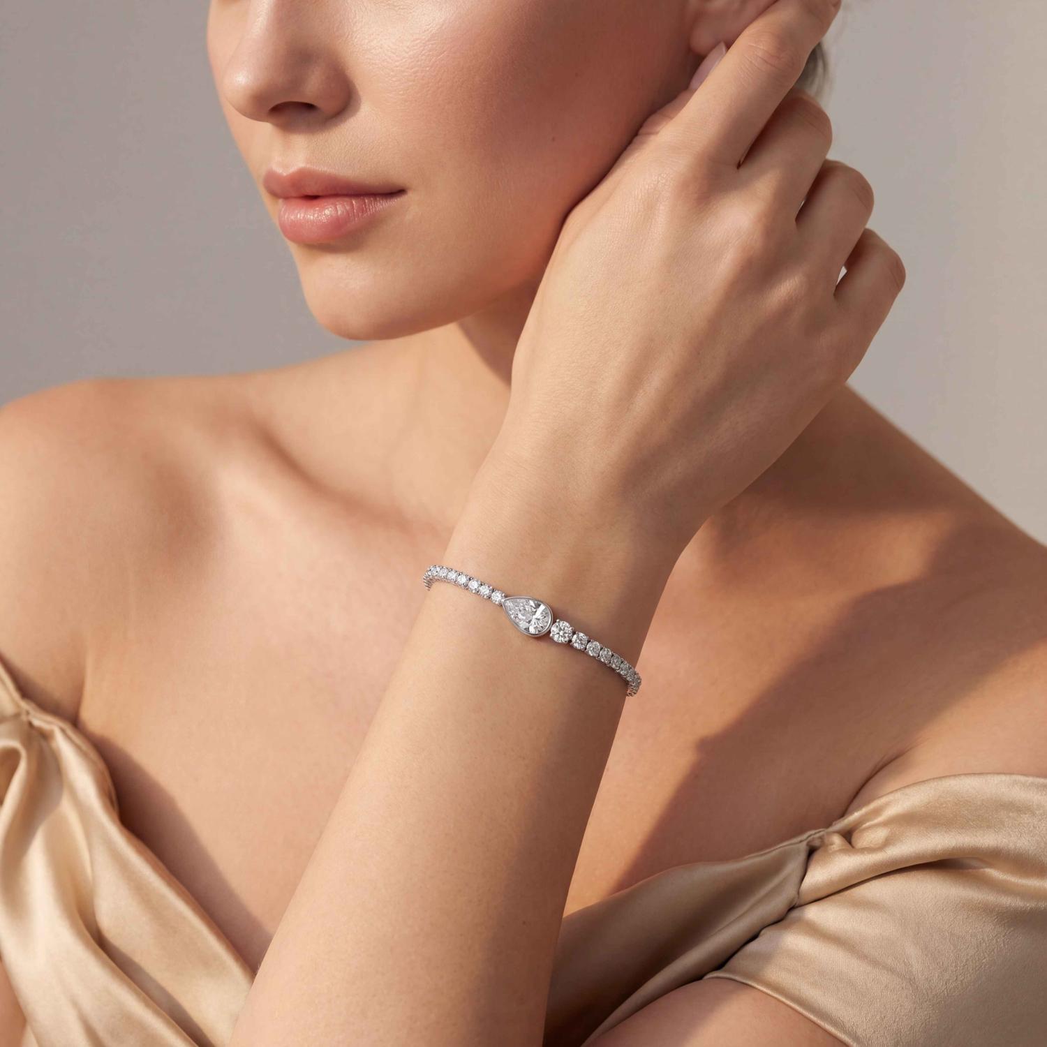 9K White Gold Lab Grown Diamond BRACELET 5.06 ctw BR20655-5.25CT-7IN