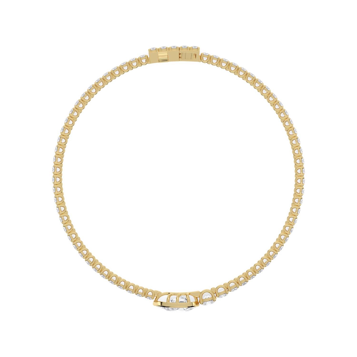 9K Yellow Gold Lab Grown Diamond BRACELET 5.06 ctw BR20655-5.25CT-7IN