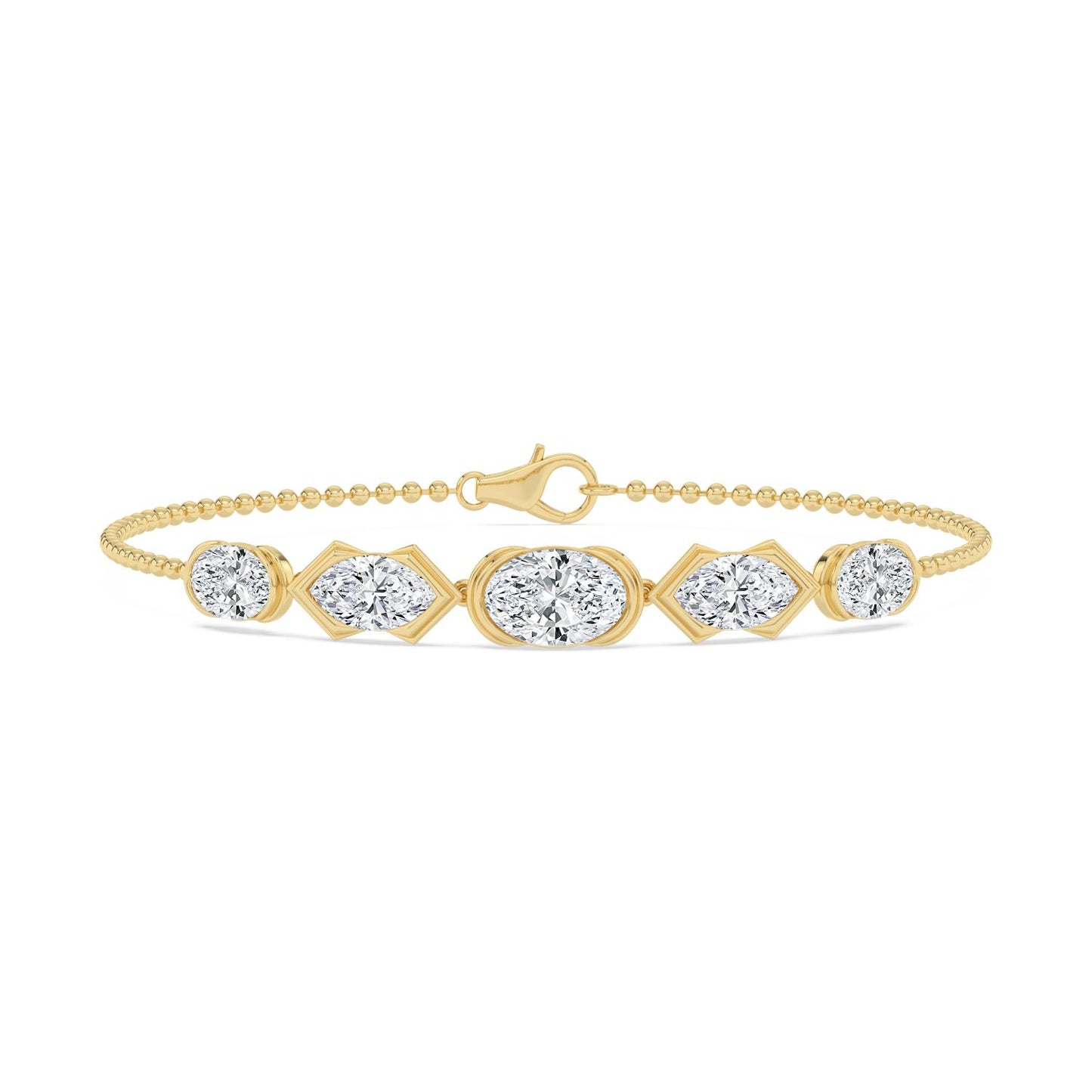 Yellow Gold Lab Grown Diamond BRACELET 4.73 ctw BR20661-4.75CT-7IN
