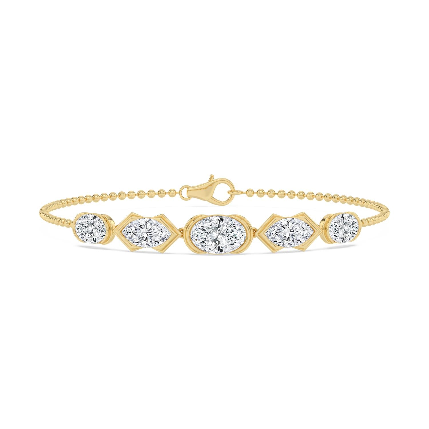 Yellow Gold Lab Grown Diamond BRACELET 4.73 ctw BR20661-4.75CT-7IN
