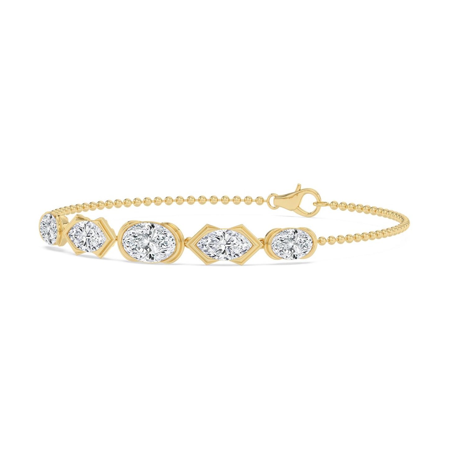 Yellow Gold Lab Grown Diamond BRACELET 4.73 ctw BR20661-4.75CT-7IN