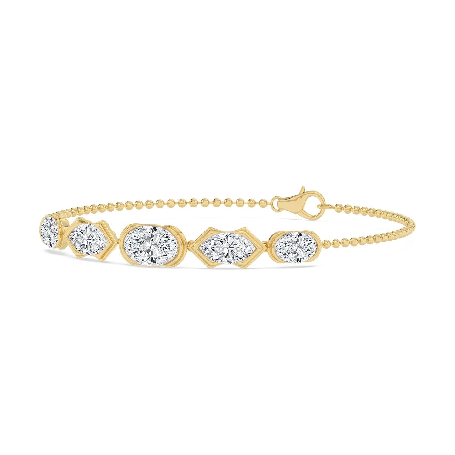 Yellow Gold Lab Grown Diamond BRACELET 4.73 ctw BR20661-4.75CT-7IN