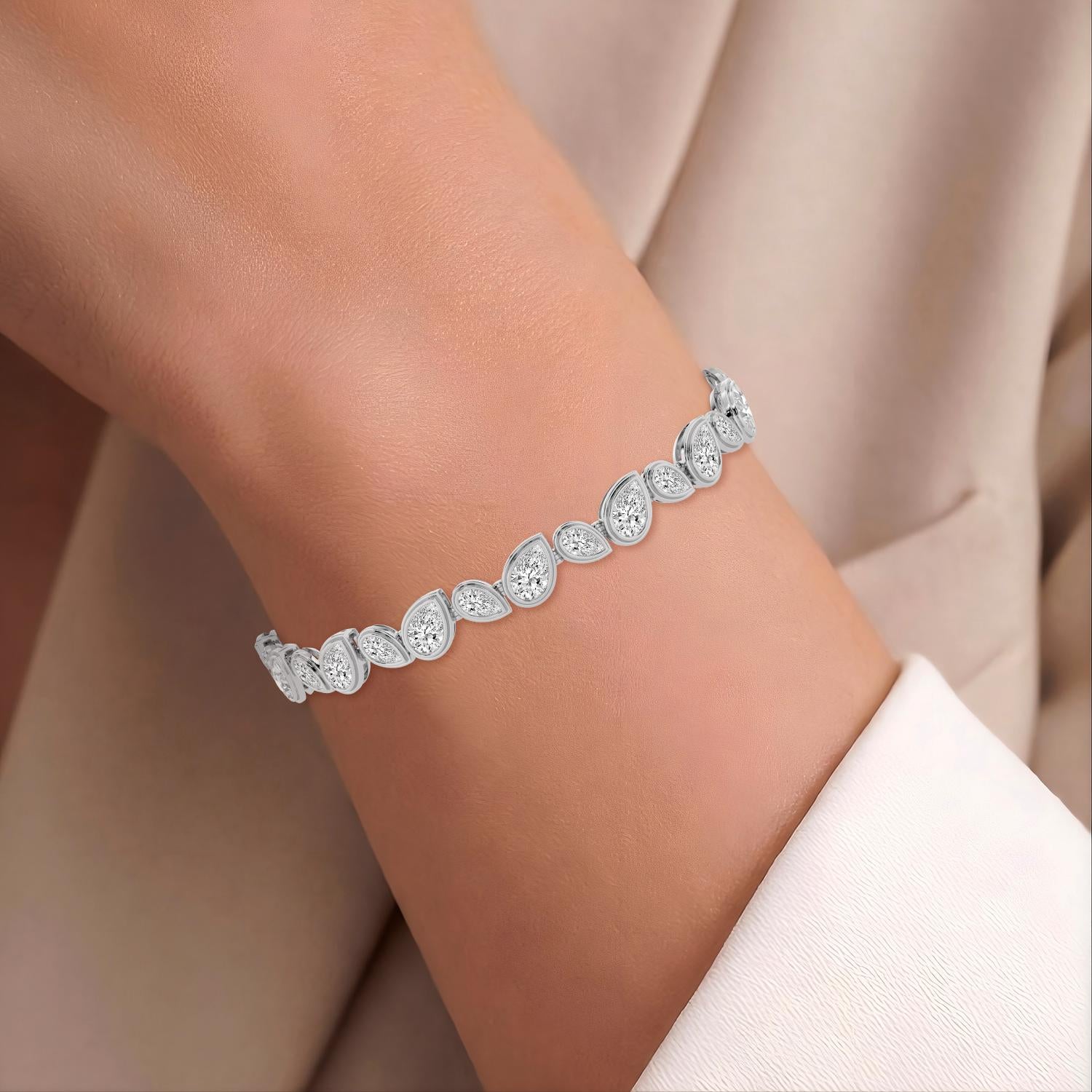 9K White Gold Lab Grown Diamond BRACELET 10.92 ctw BR20663PE-10.50CT-7IN