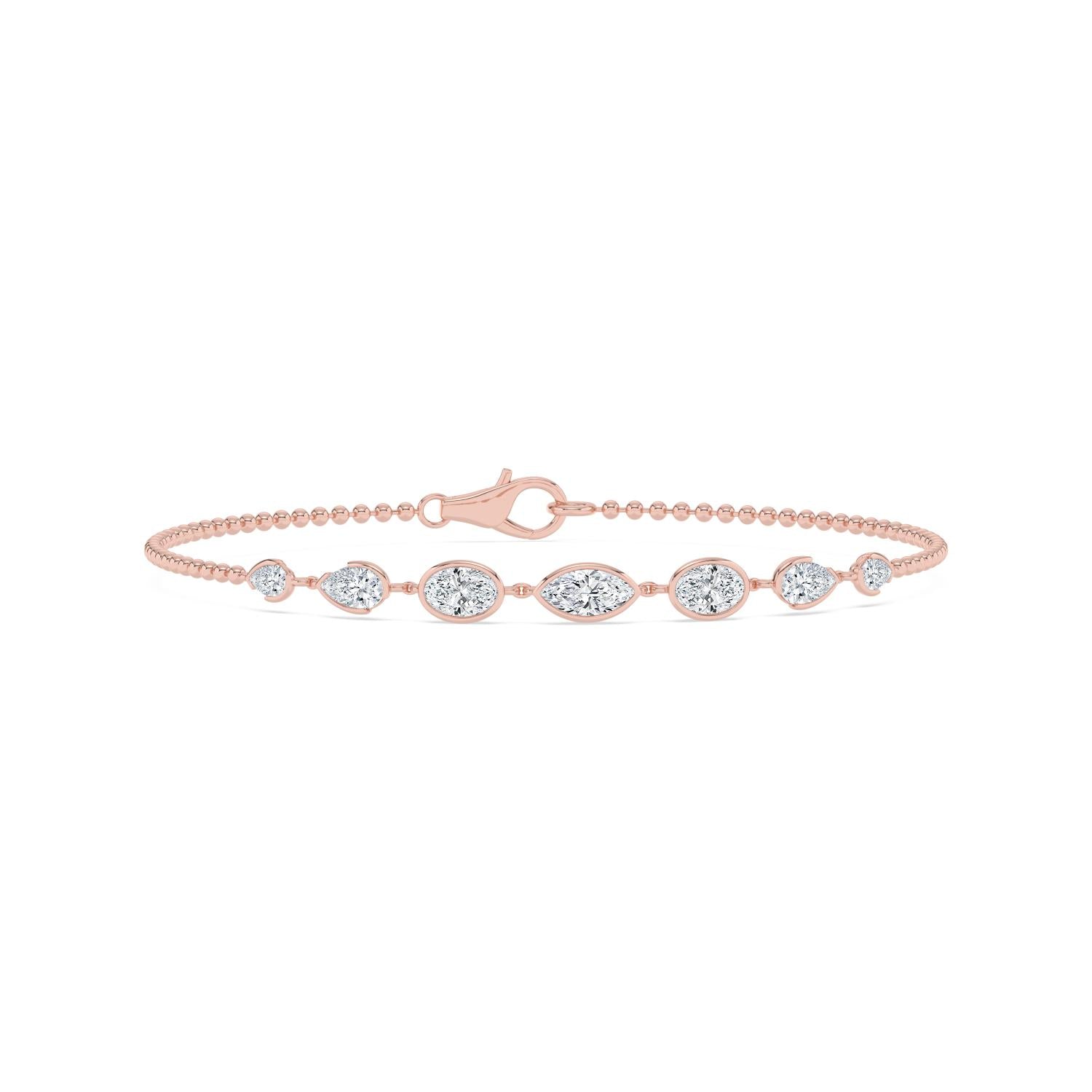 9K Rose Gold Lab Grown Diamond BRACELET 1.77 ctw BR20666-1.75CT-7IN