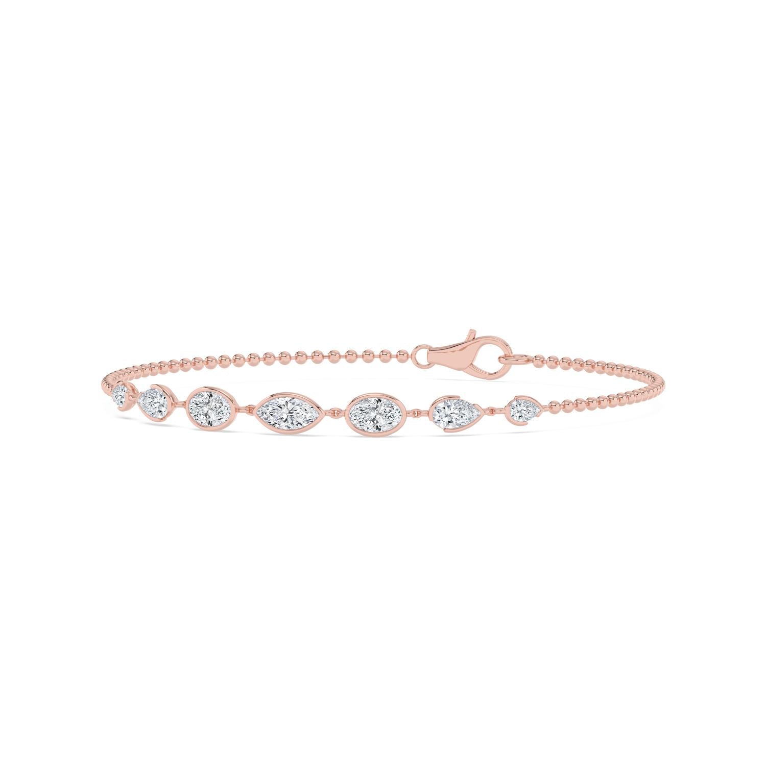 9K Rose Gold Lab Grown Diamond BRACELET 1.77 ctw BR20666-1.75CT-7IN